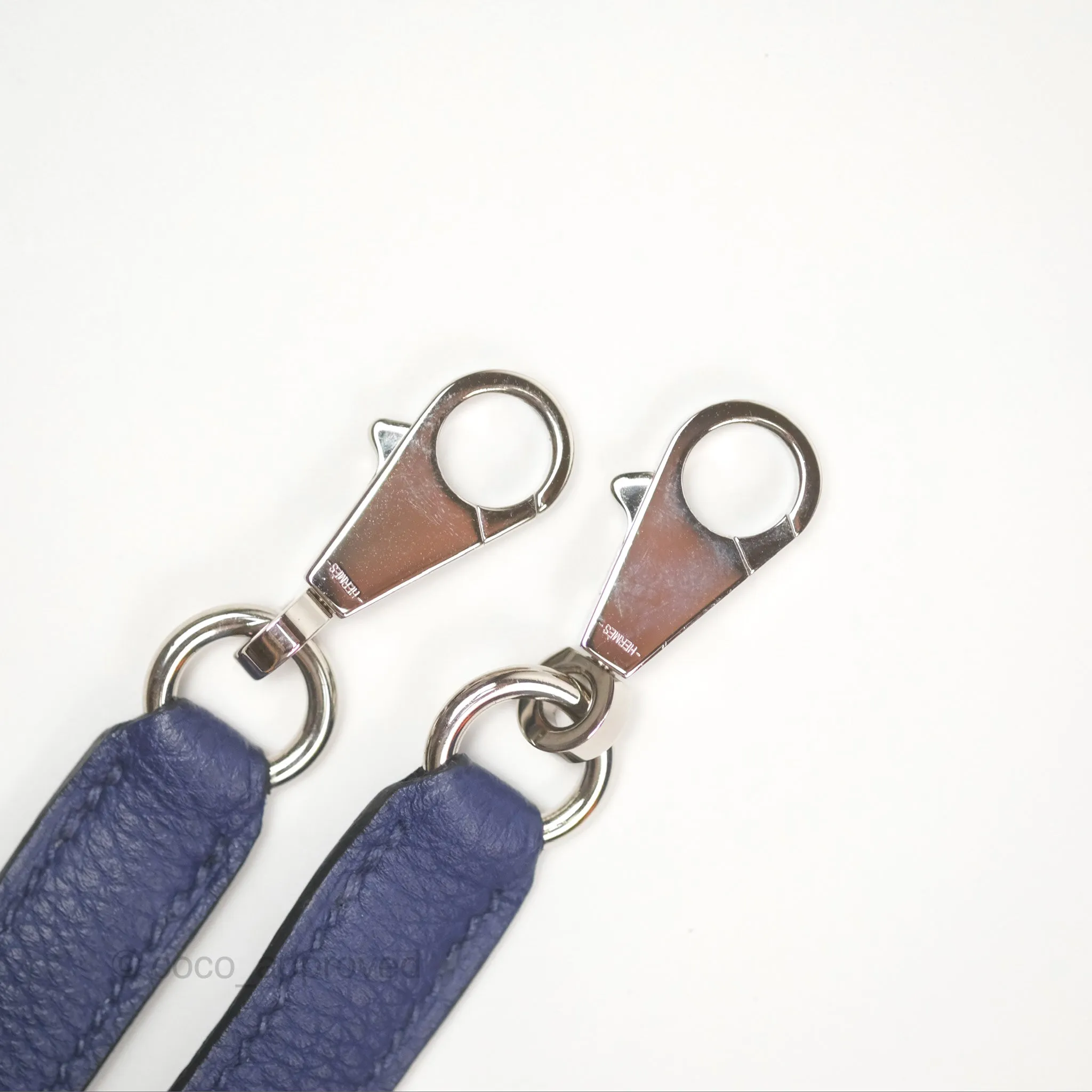 - DM/Email To Purchase - Herms Kelly 32 Retourne Touch Bleu Encre Croc TM Palladium Hardware