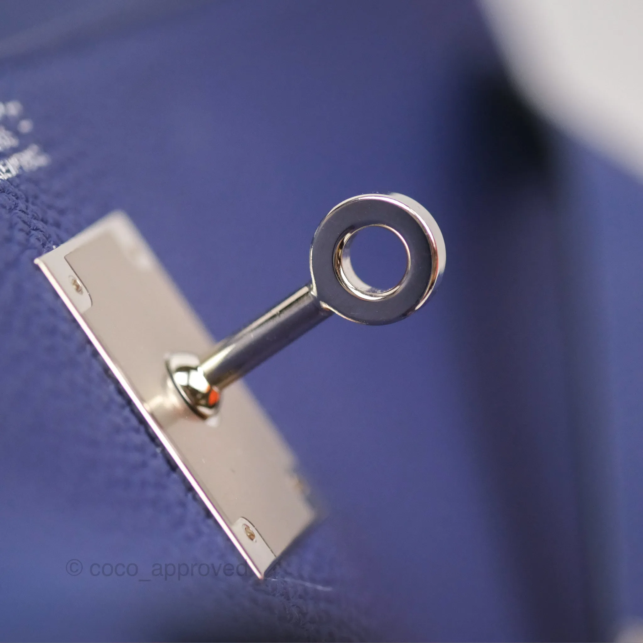- DM/Email To Purchase - Herms Kelly 32 Retourne Touch Bleu Encre Croc TM Palladium Hardware