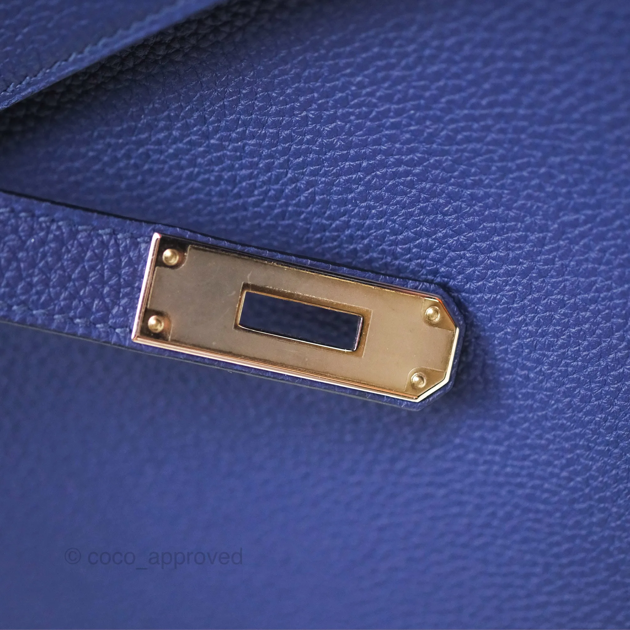 - DM/Email To Purchase - Herms Kelly 32 Retourne Touch Bleu Encre Croc TM Palladium Hardware