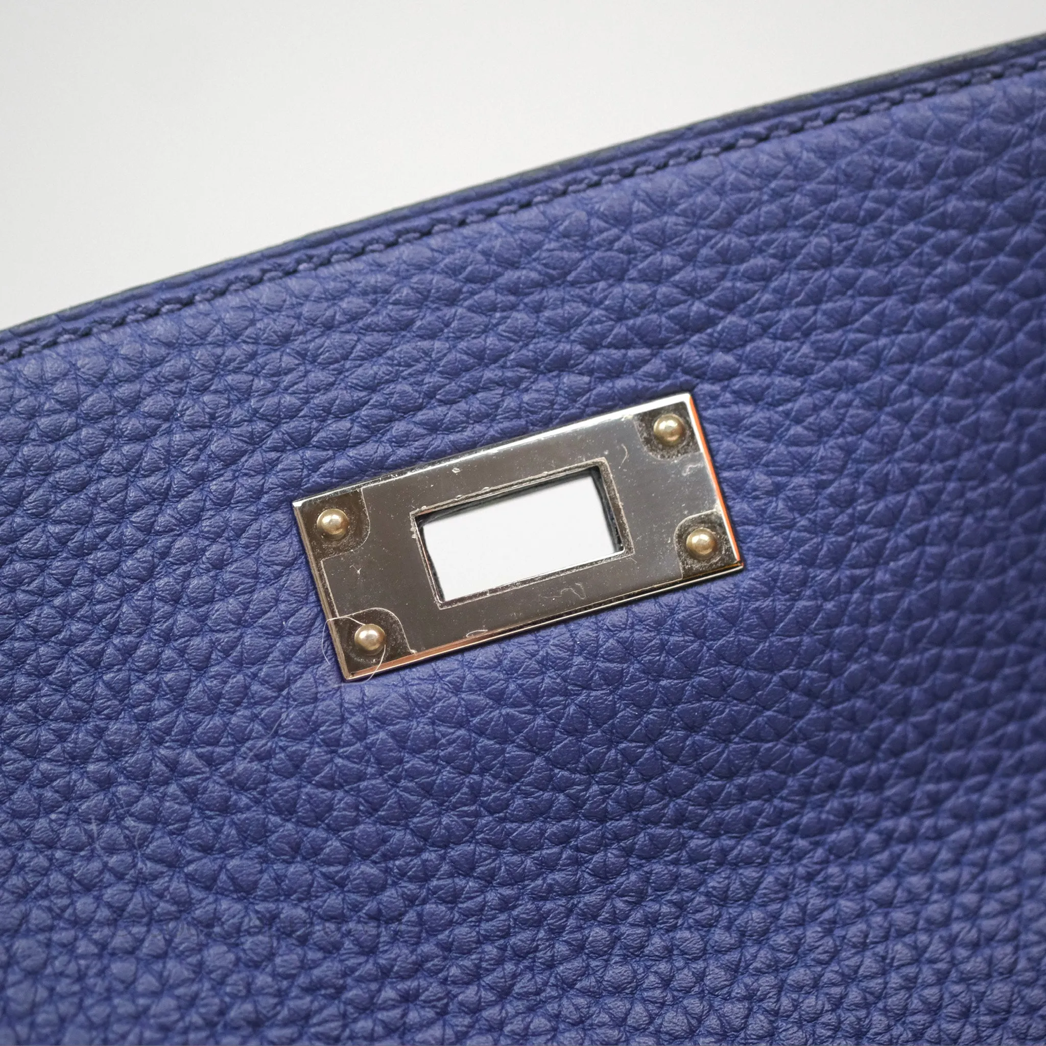 - DM/Email To Purchase - Herms Kelly 32 Retourne Touch Bleu Encre Croc TM Palladium Hardware