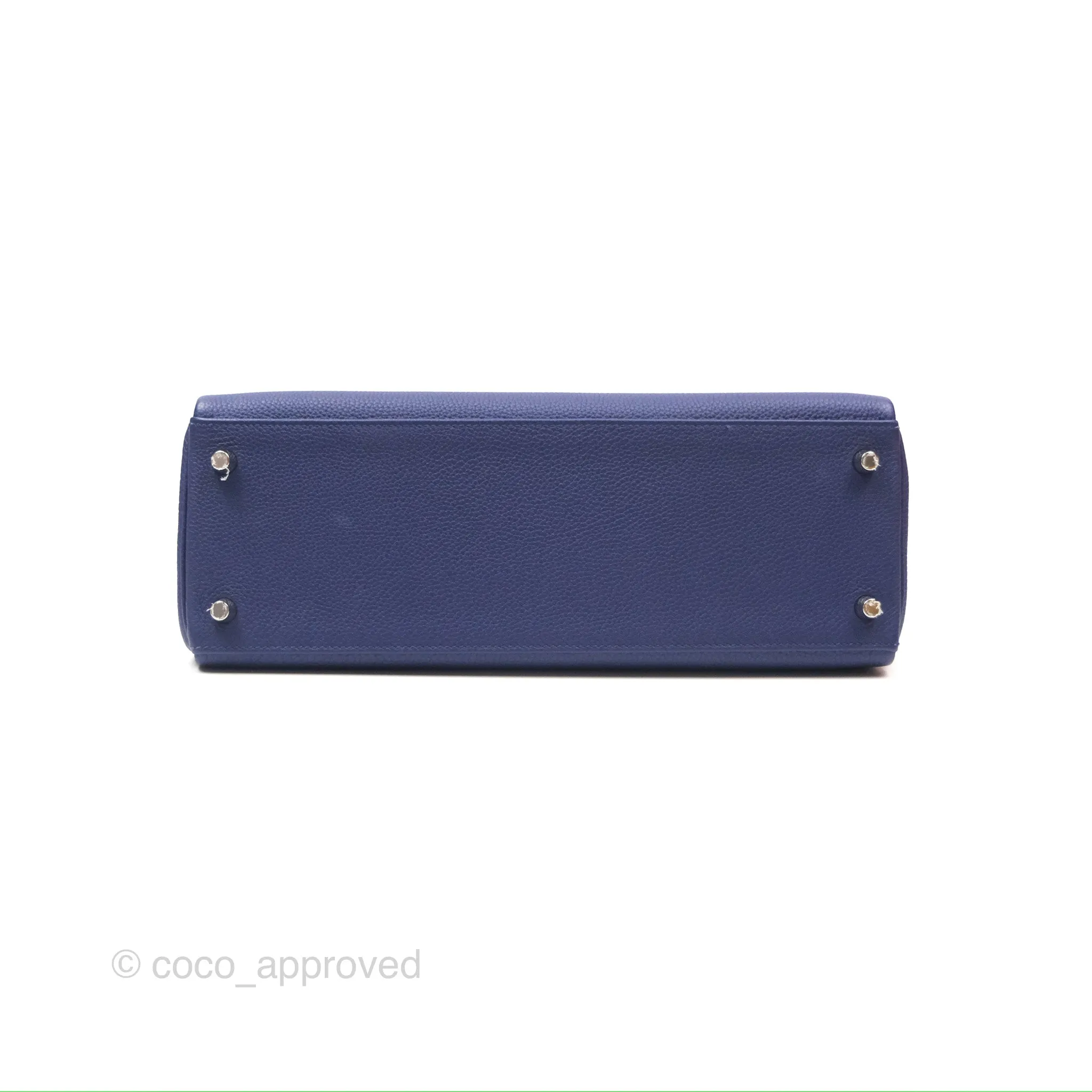 - DM/Email To Purchase - Herms Kelly 32 Retourne Touch Bleu Encre Croc TM Palladium Hardware