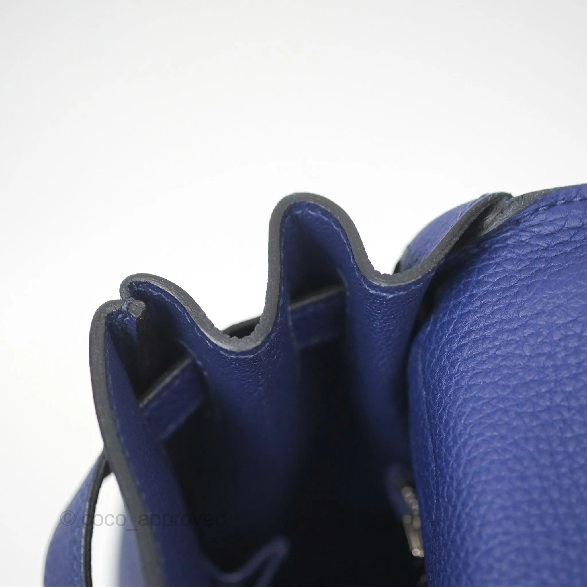 - DM/Email To Purchase - Herms Kelly 32 Retourne Touch Bleu Encre Croc TM Palladium Hardware