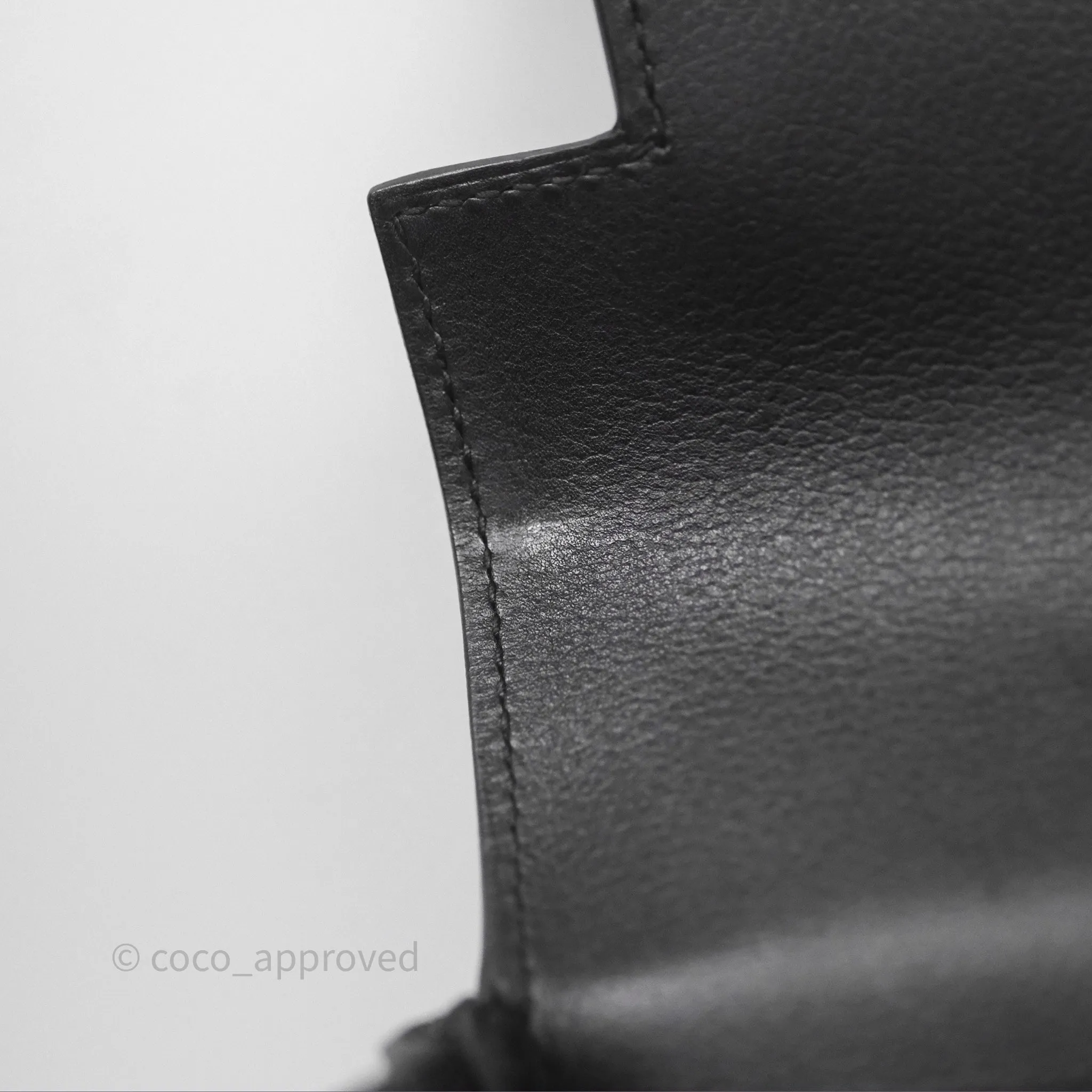 - DM/Email To Purchase - Herms Kelly Messenger PM Bag 89 Noir Evergrain Palladium Hardware