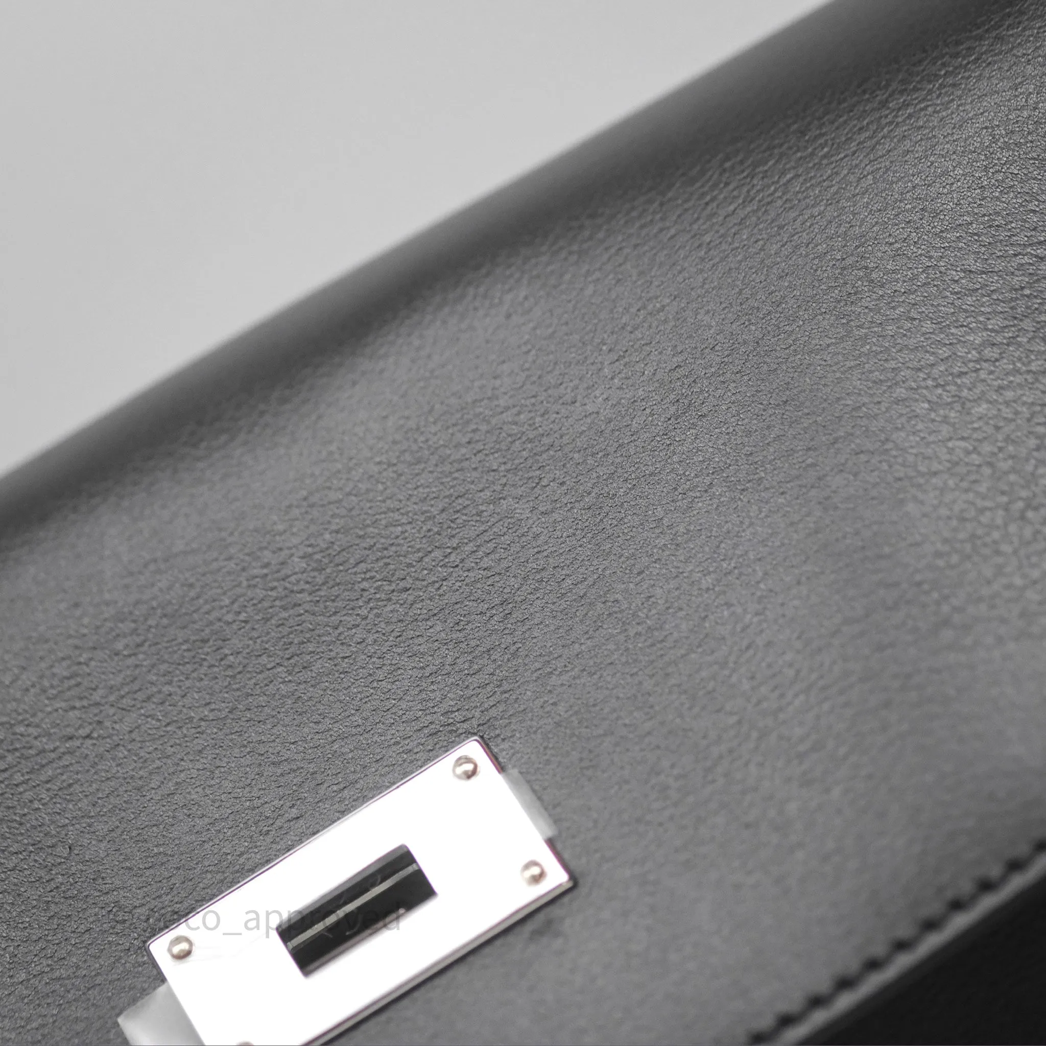 - DM/Email To Purchase - Herms Kelly Messenger PM Bag 89 Noir Evergrain Palladium Hardware