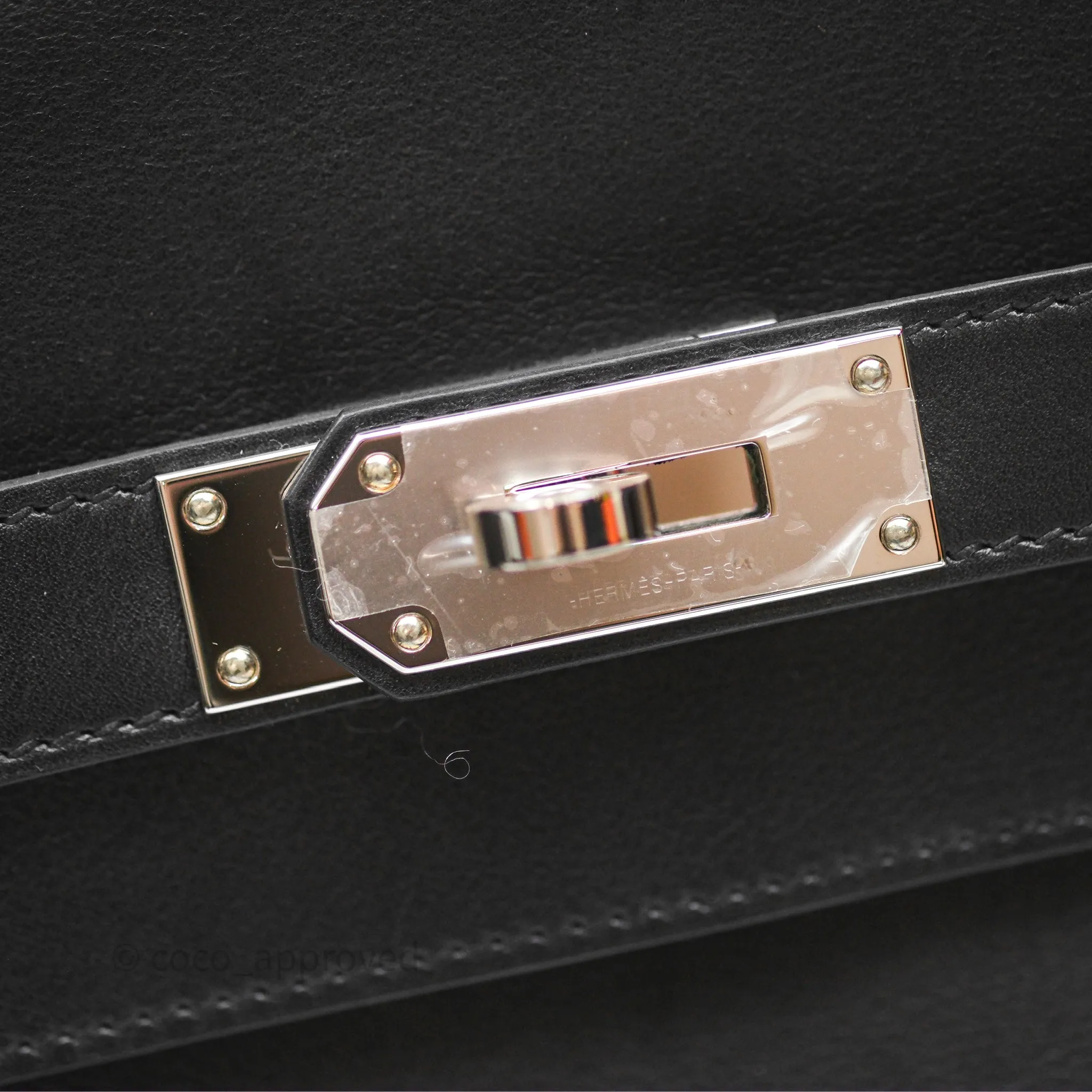 - DM/Email To Purchase - Herms Kelly Messenger PM Bag 89 Noir Evergrain Palladium Hardware
