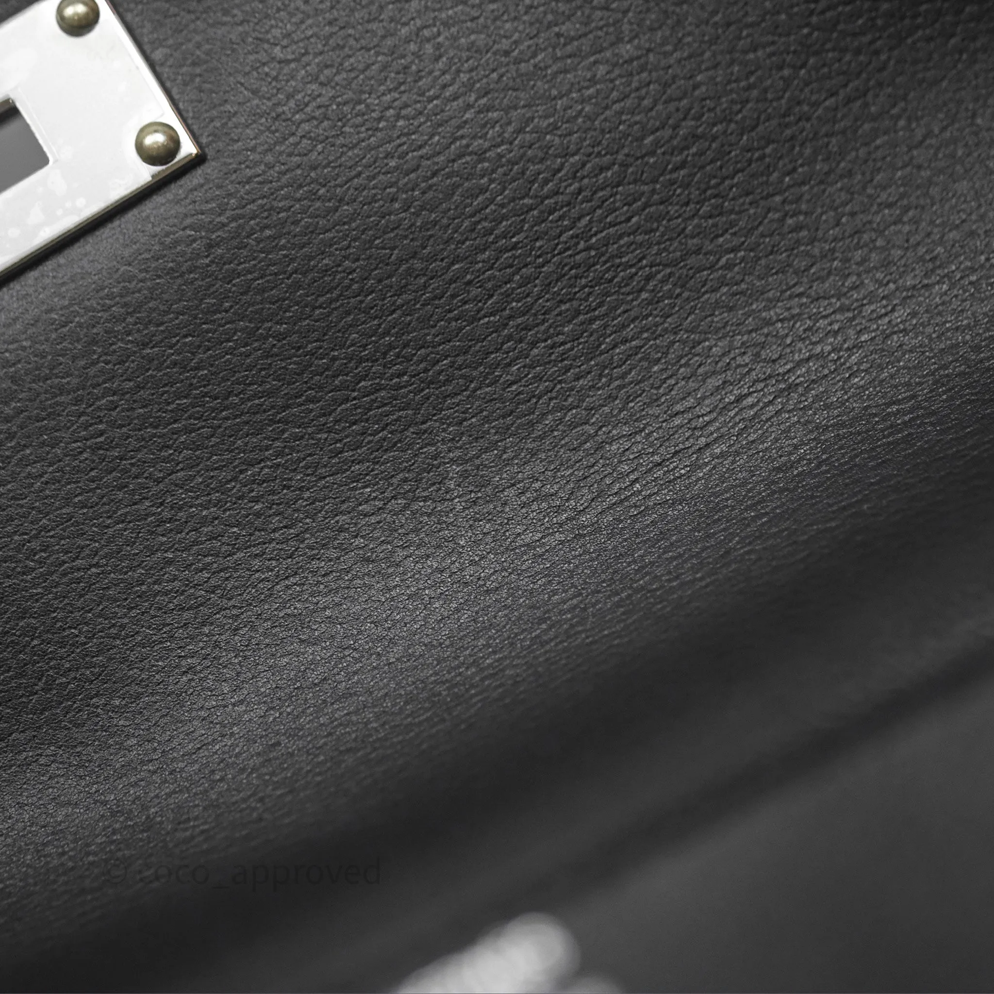 - DM/Email To Purchase - Herms Kelly Messenger PM Bag 89 Noir Evergrain Palladium Hardware