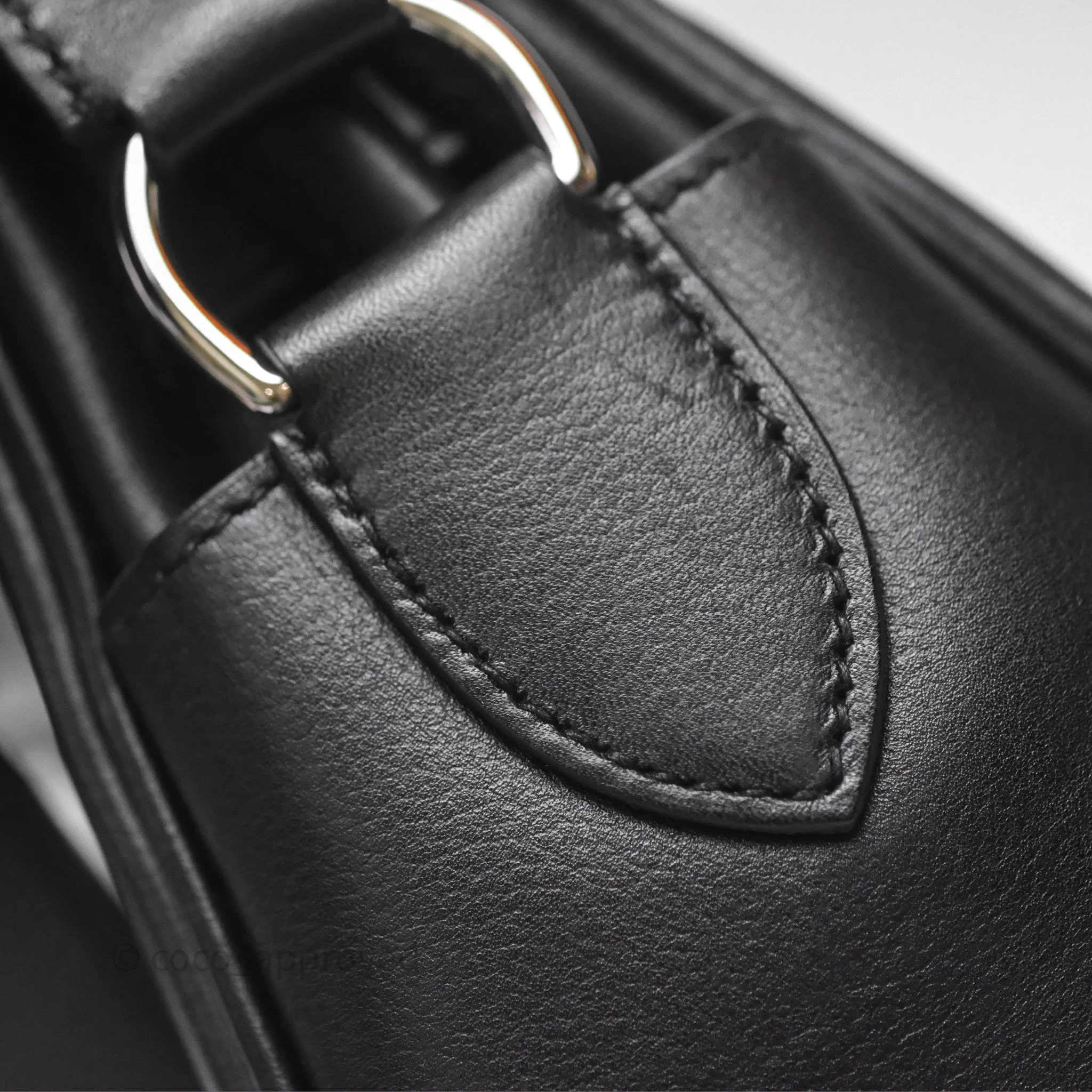 - DM/Email To Purchase - Herms Kelly Messenger PM Bag 89 Noir Evergrain Palladium Hardware