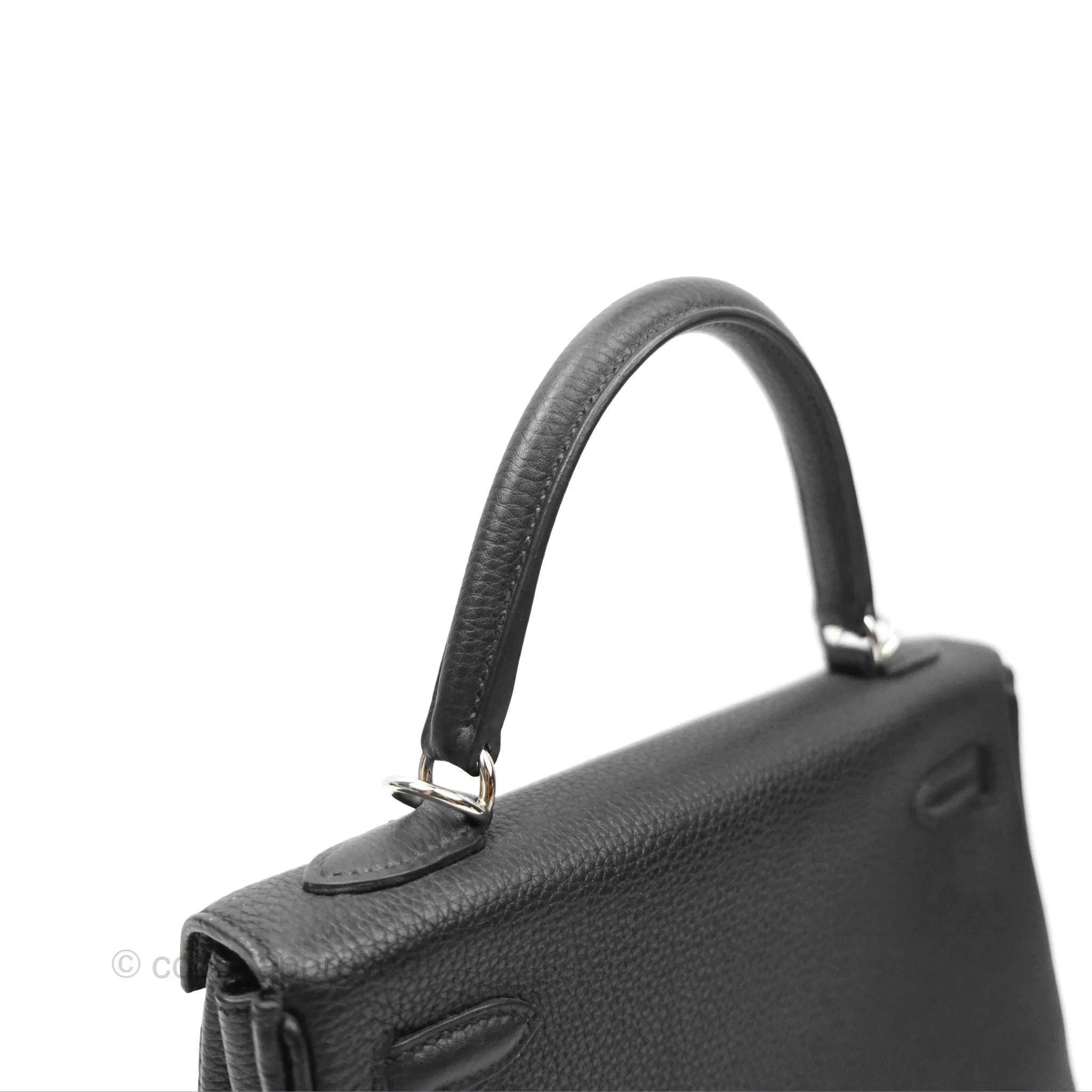 - DM/Email To Purchase - Herms Retourne Kelly 25 Black Togo Palladium Hardware