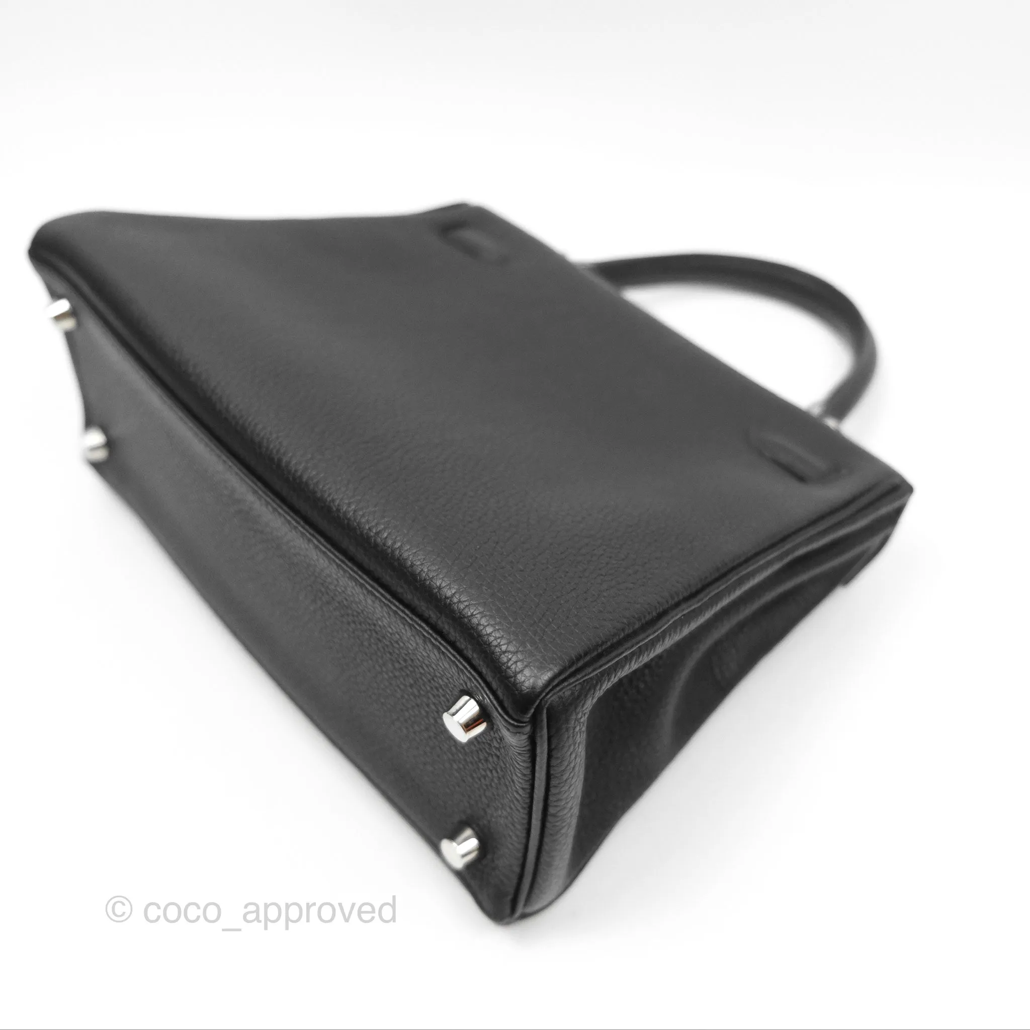 - DM/Email To Purchase - Herms Retourne Kelly 25 Black Togo Palladium Hardware