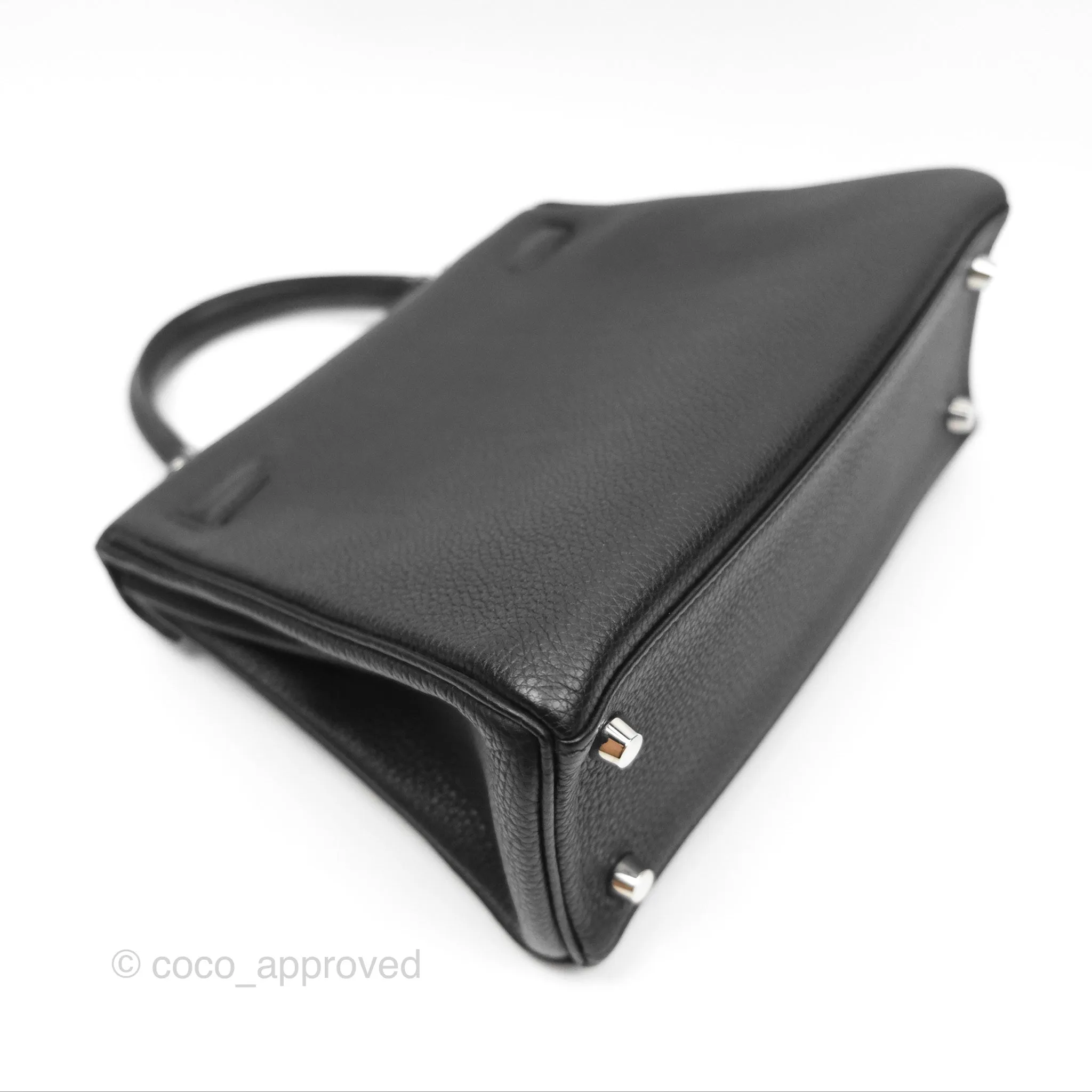 - DM/Email To Purchase - Herms Retourne Kelly 25 Black Togo Palladium Hardware