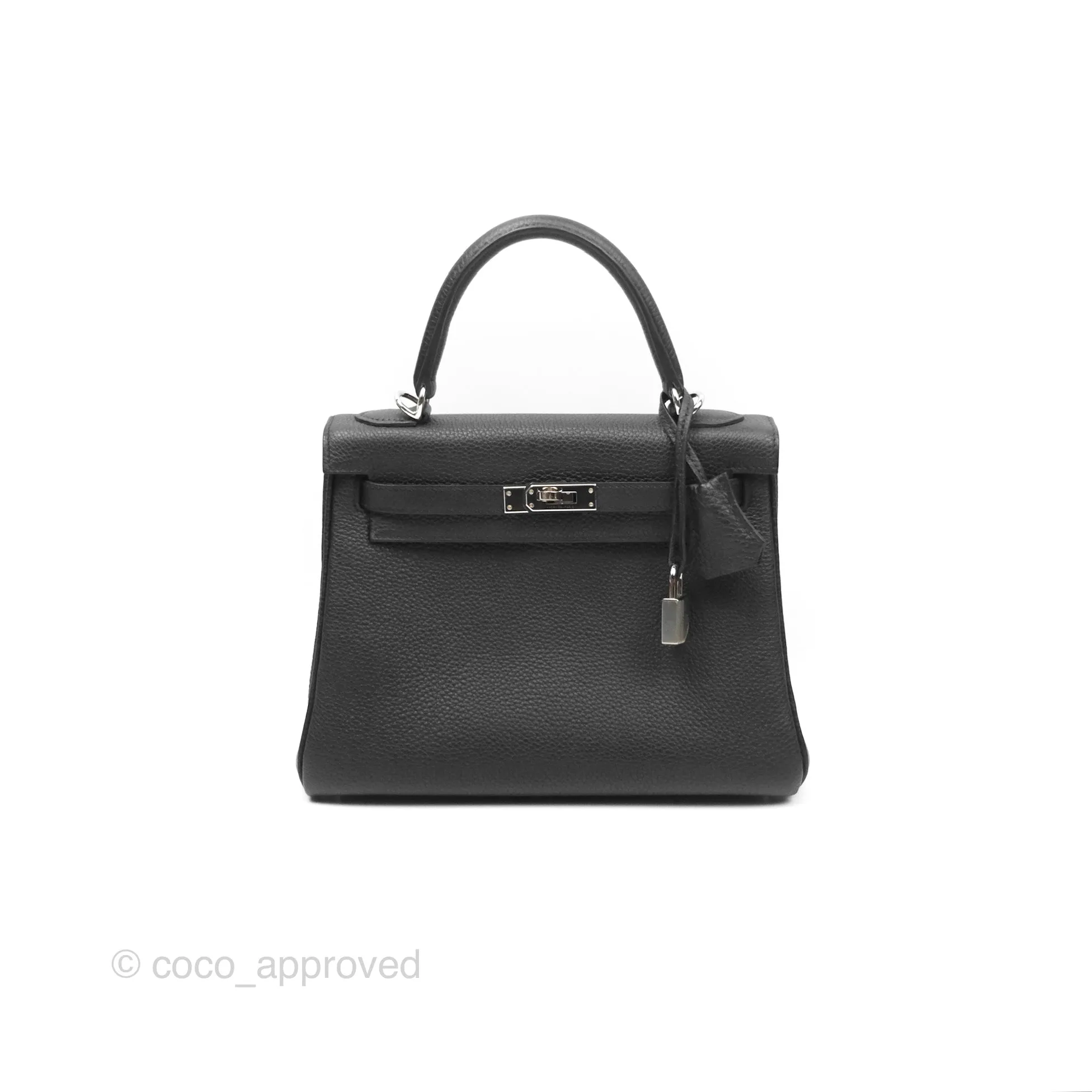 - DM/Email To Purchase - Herms Retourne Kelly 25 Black Togo Palladium Hardware