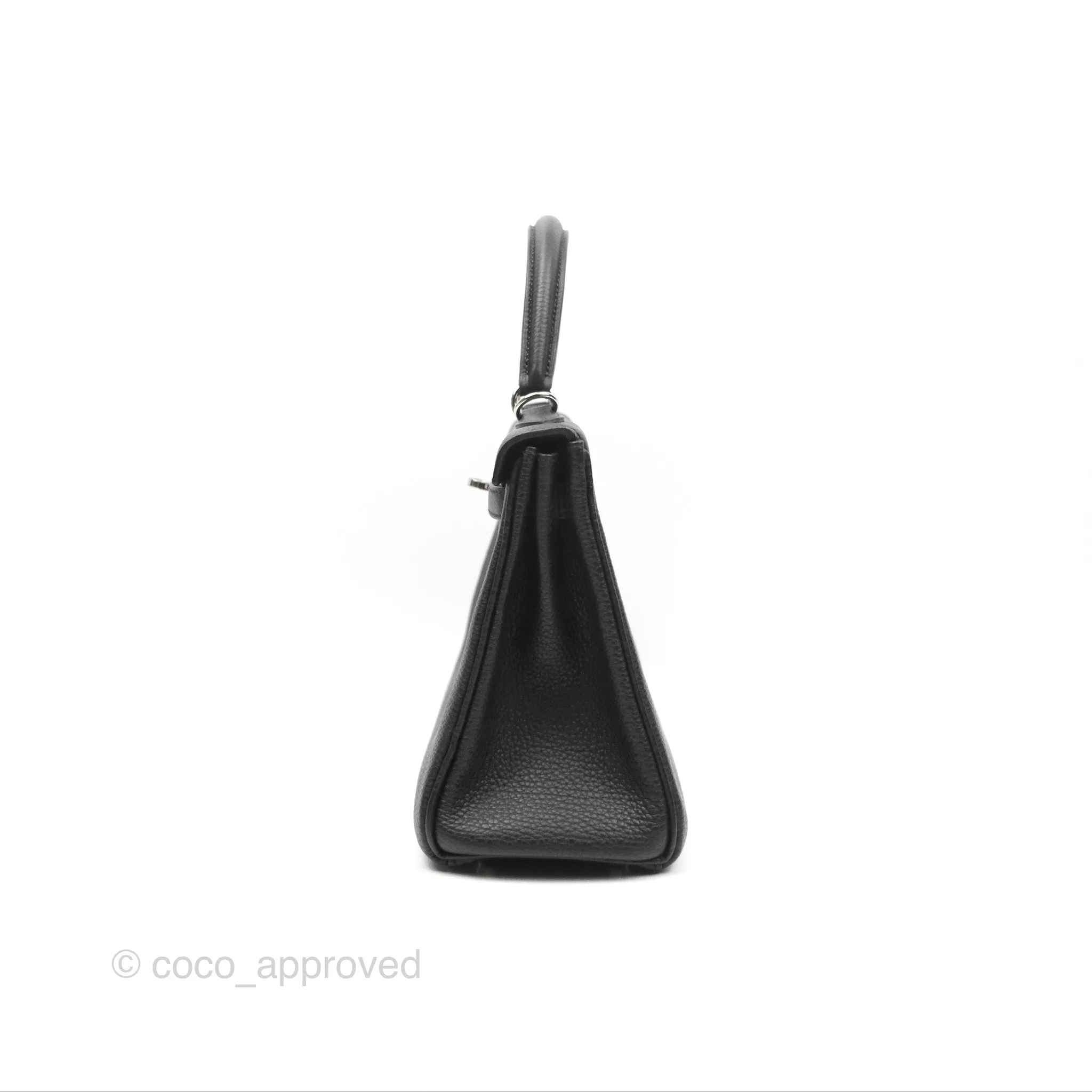 - DM/Email To Purchase - Herms Retourne Kelly 25 Black Togo Palladium Hardware