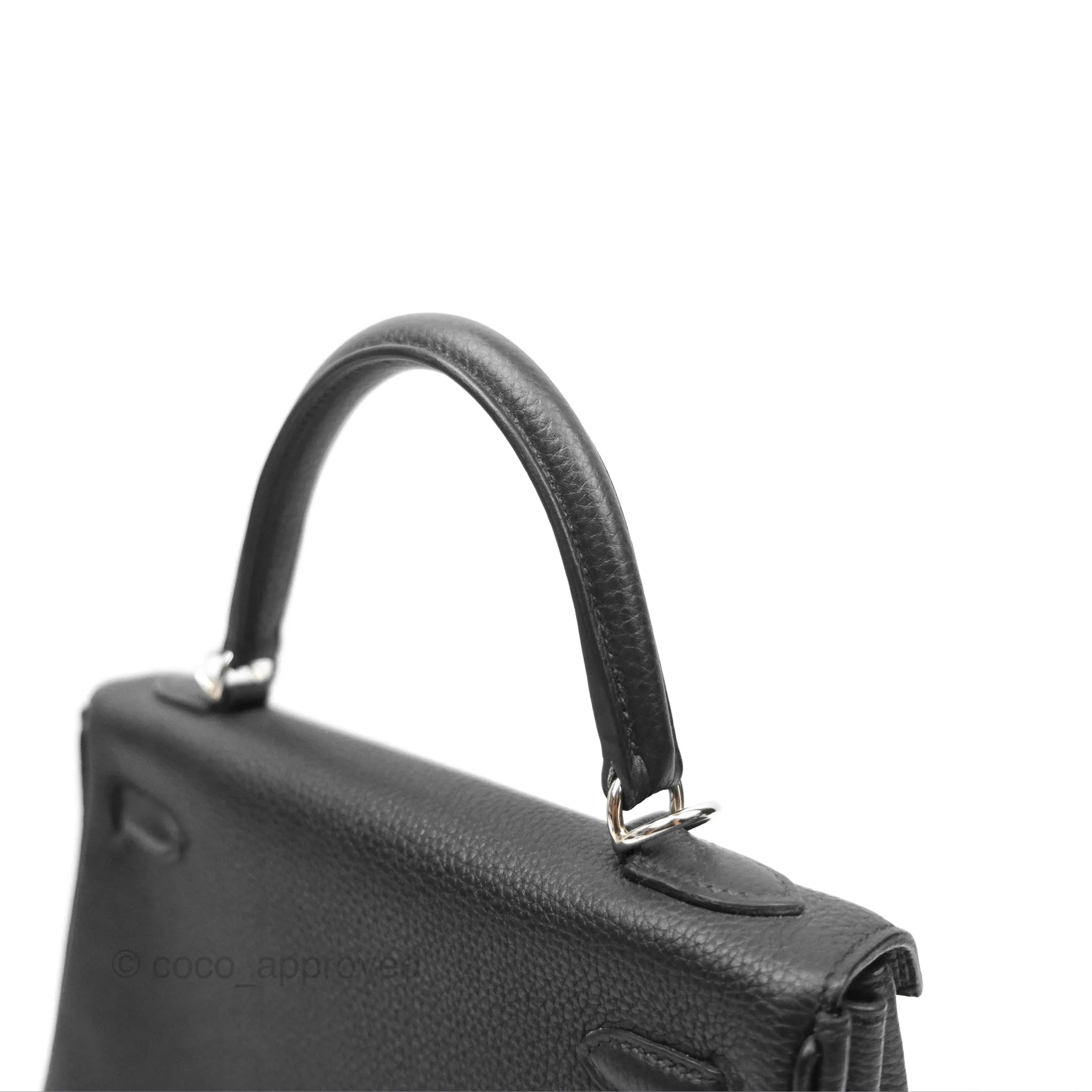 - DM/Email To Purchase - Herms Retourne Kelly 25 Black Togo Palladium Hardware