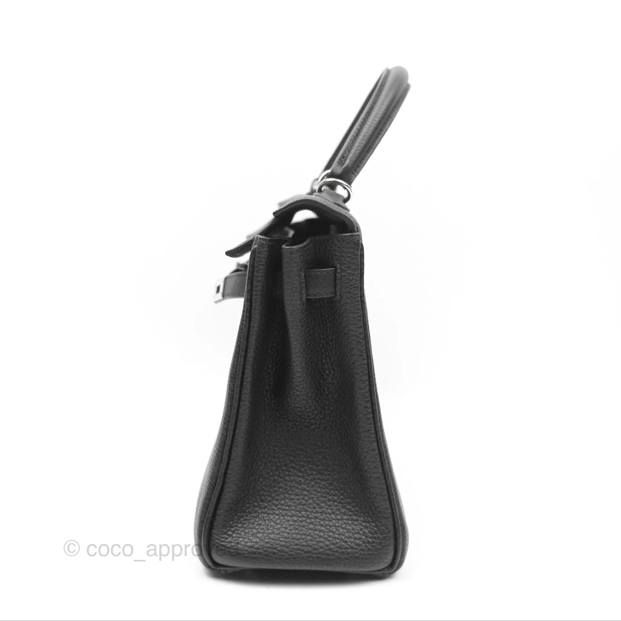 - DM/Email To Purchase - Herms Retourne Kelly 25 Black Togo Palladium Hardware