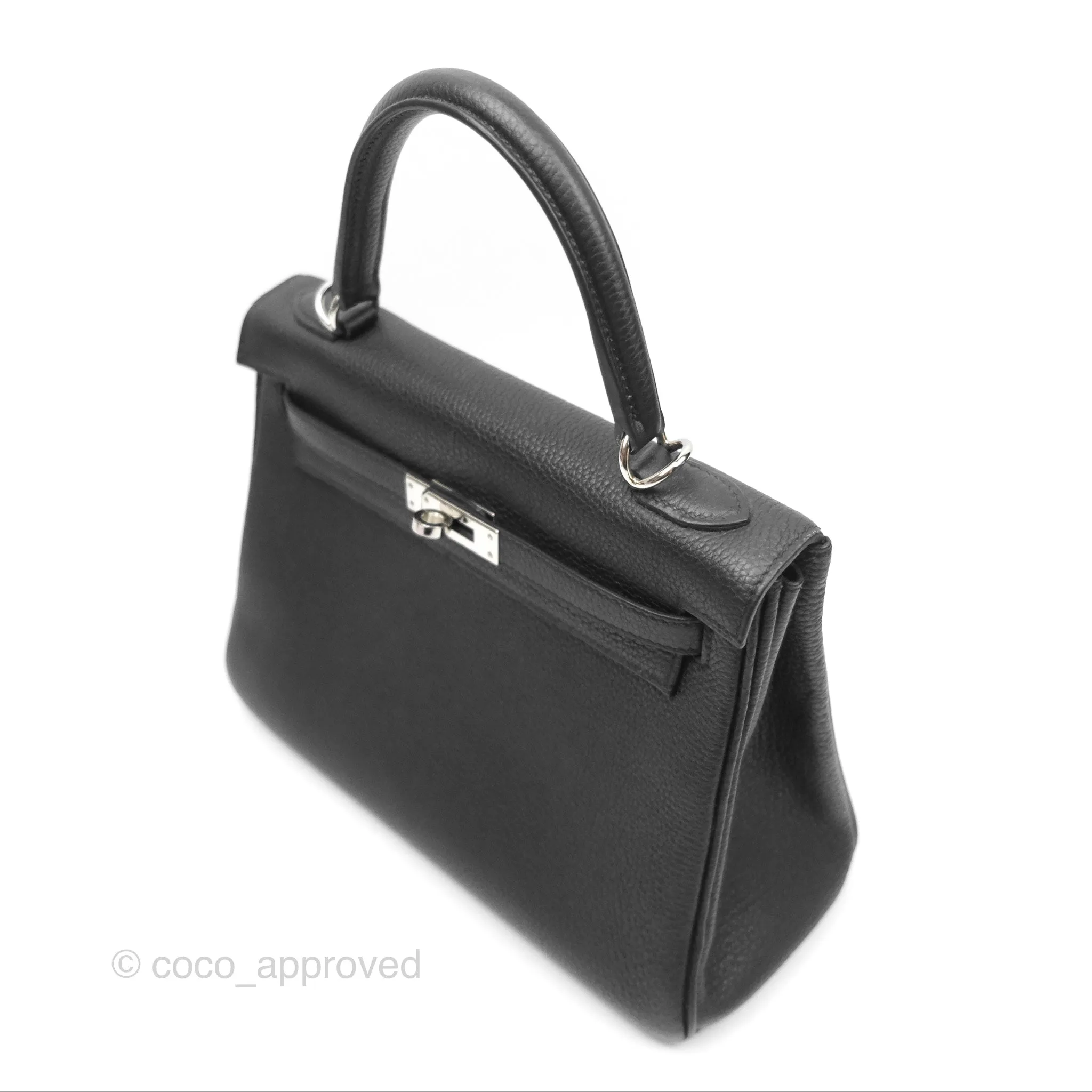 - DM/Email To Purchase - Herms Retourne Kelly 25 Black Togo Palladium Hardware