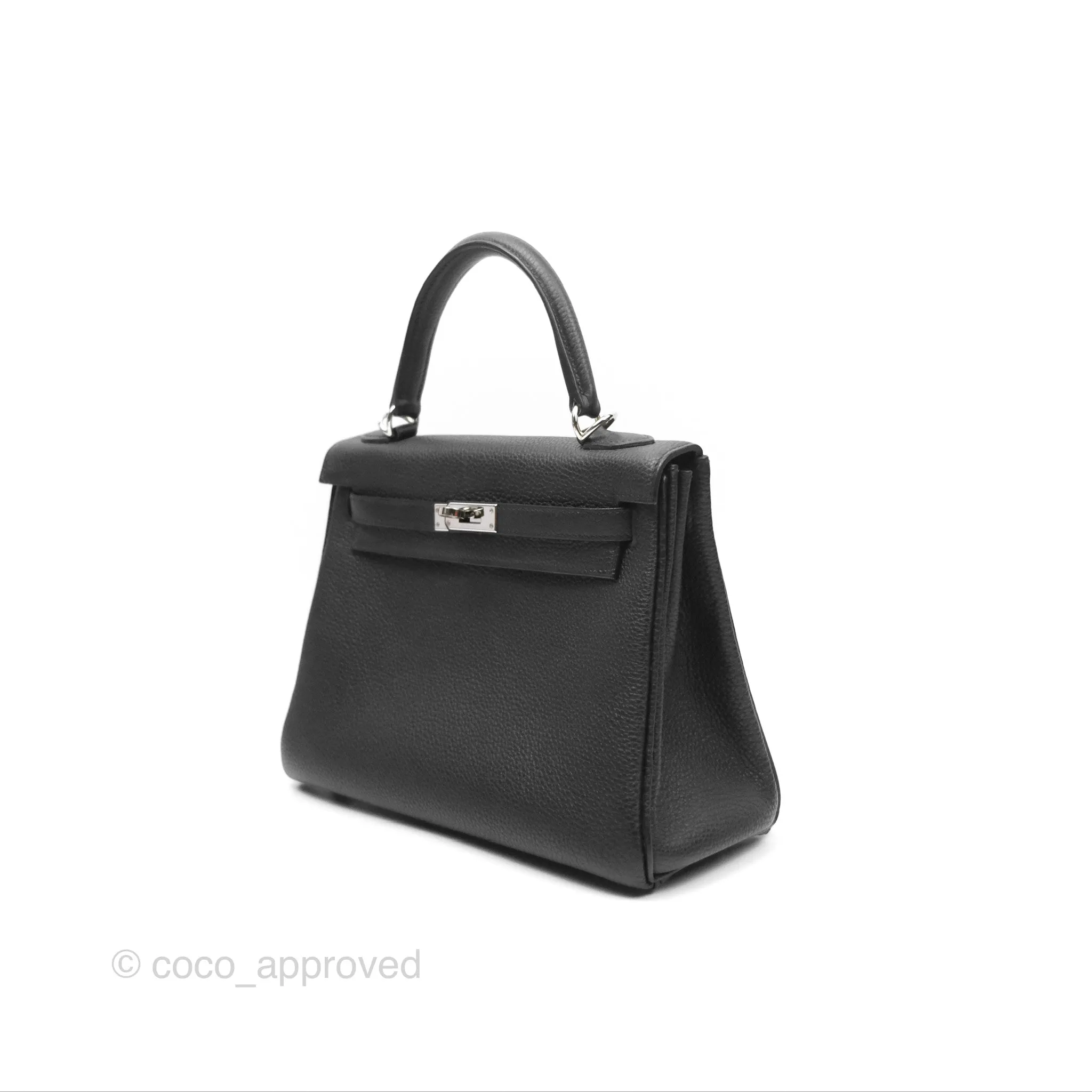 - DM/Email To Purchase - Herms Retourne Kelly 25 Black Togo Palladium Hardware