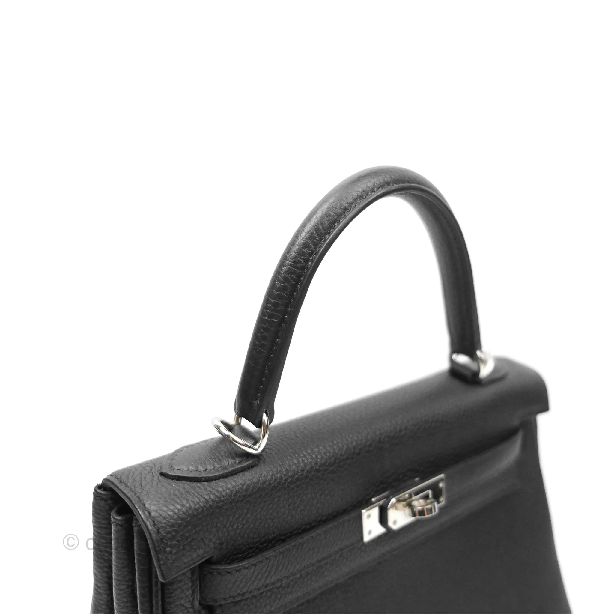 - DM/Email To Purchase - Herms Retourne Kelly 25 Black Togo Palladium Hardware