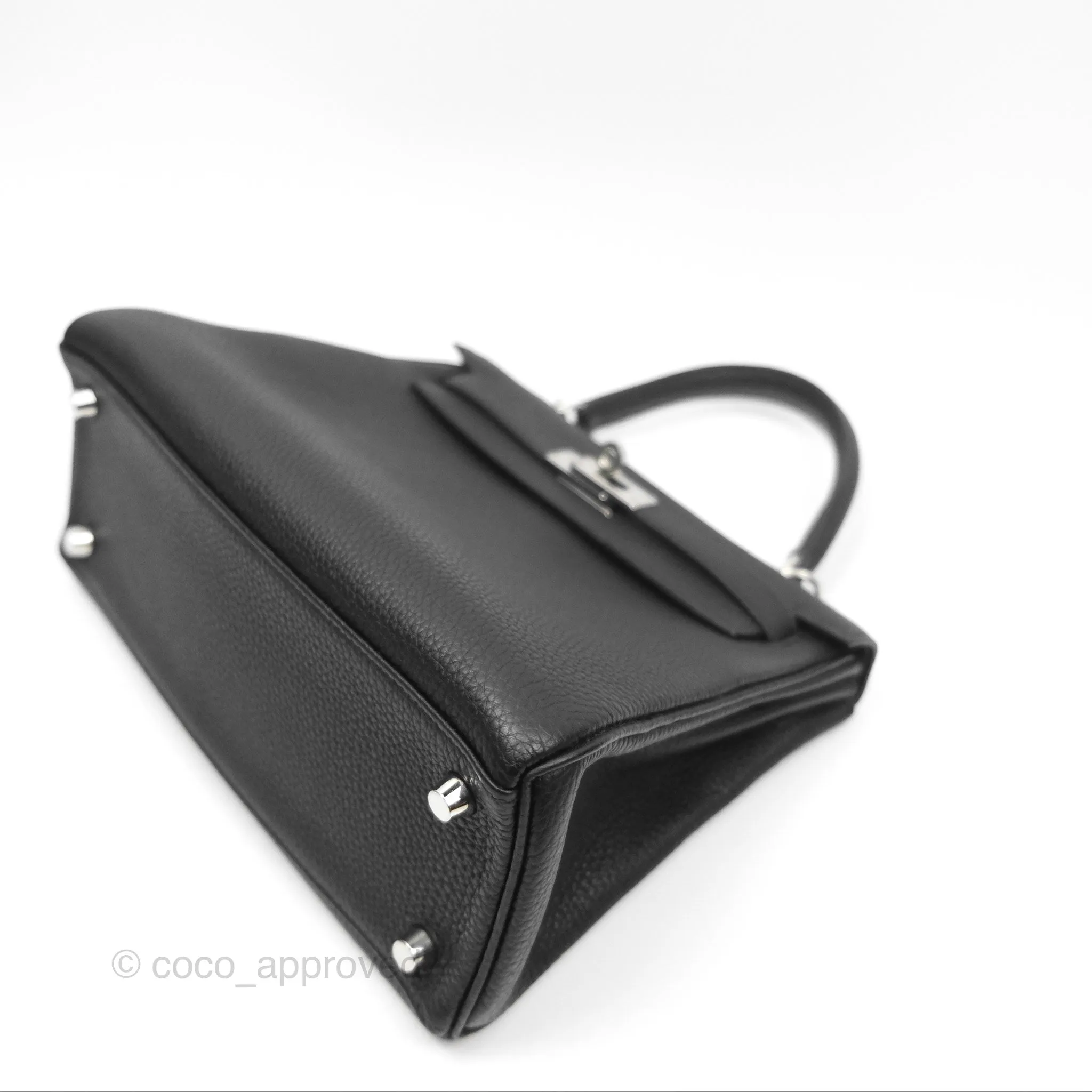 - DM/Email To Purchase - Herms Retourne Kelly 25 Black Togo Palladium Hardware