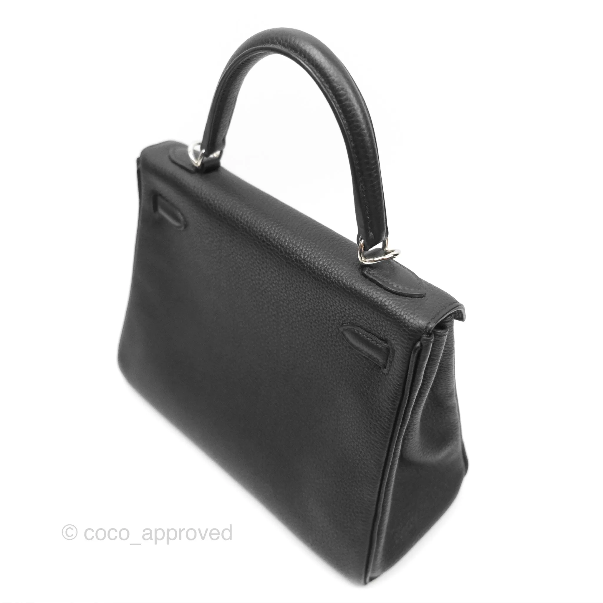 - DM/Email To Purchase - Herms Retourne Kelly 25 Black Togo Palladium Hardware