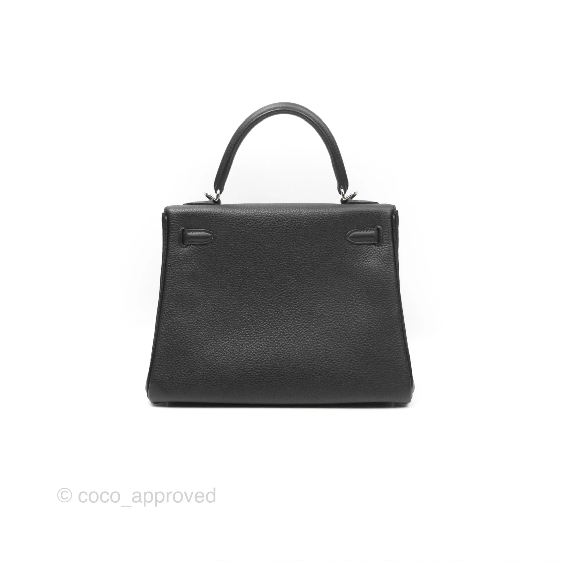 - DM/Email To Purchase - Herms Retourne Kelly 25 Black Togo Palladium Hardware