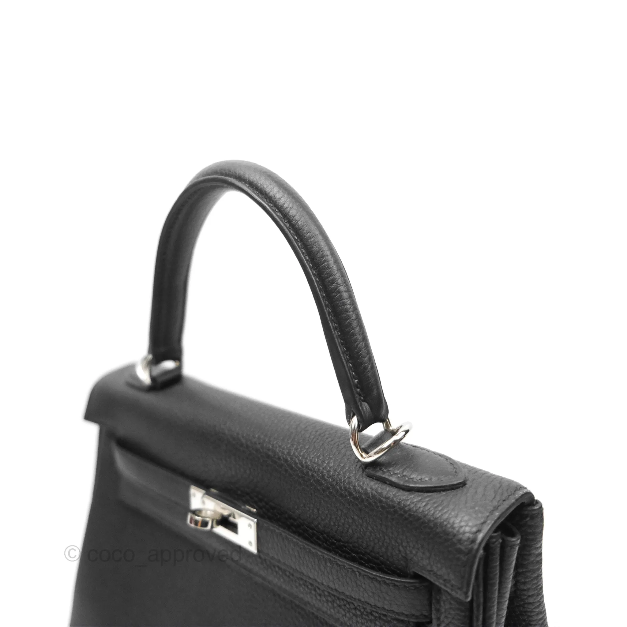 - DM/Email To Purchase - Herms Retourne Kelly 25 Black Togo Palladium Hardware