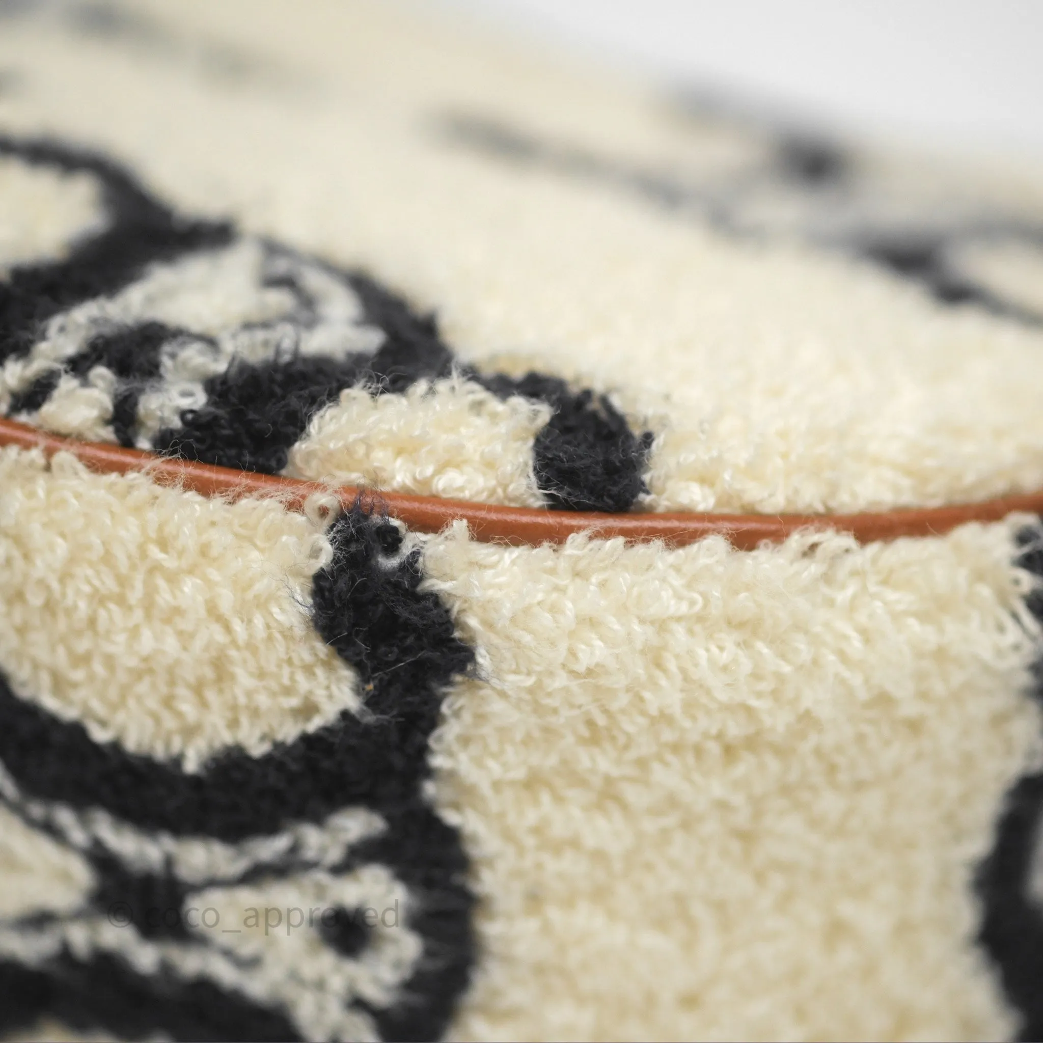 Celine Ava Bag in Embroidered Bouclette Textile with Triomphe Tan/ Navy