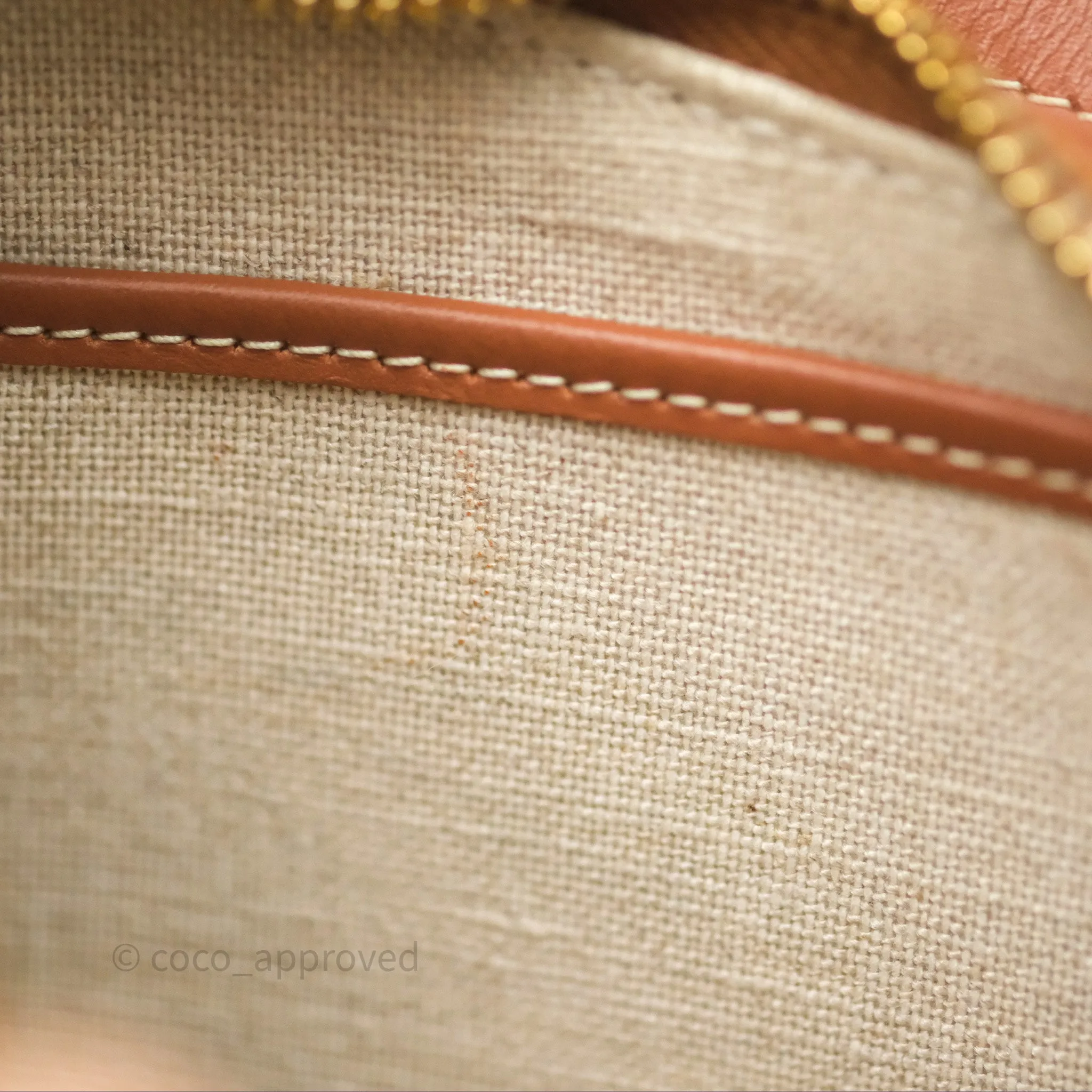 Celine Ava Bag in Embroidered Bouclette Textile with Triomphe Tan/ Navy