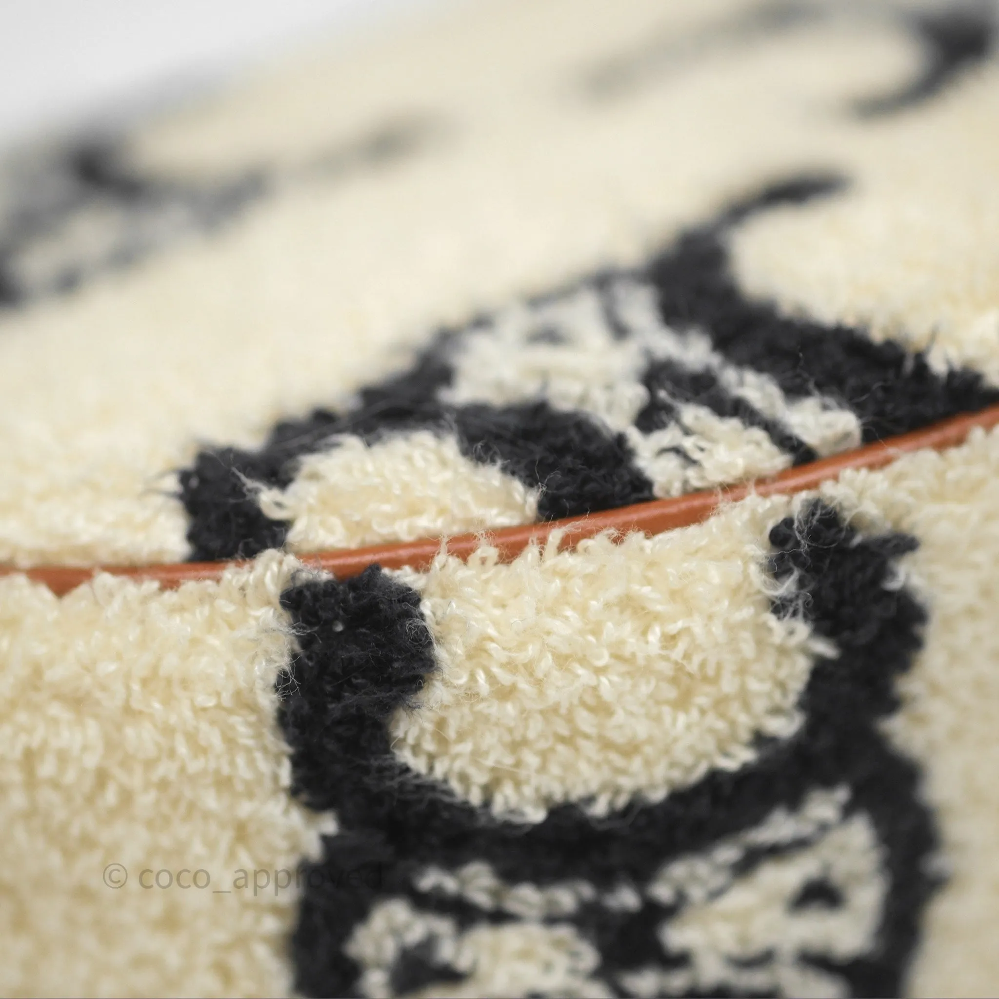 Celine Ava Bag in Embroidered Bouclette Textile with Triomphe Tan/ Navy