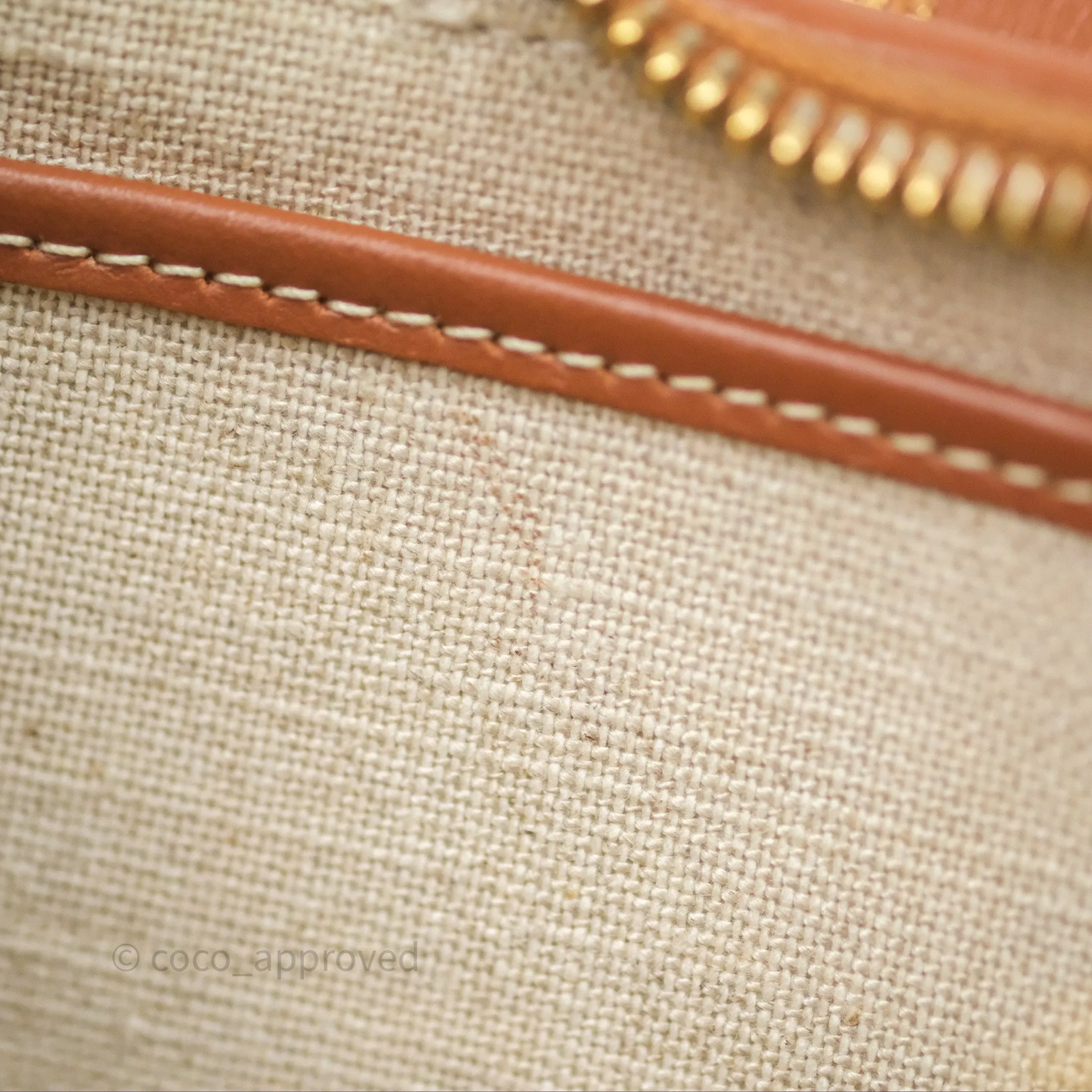 Celine Ava Bag in Embroidered Bouclette Textile with Triomphe Tan/ Navy