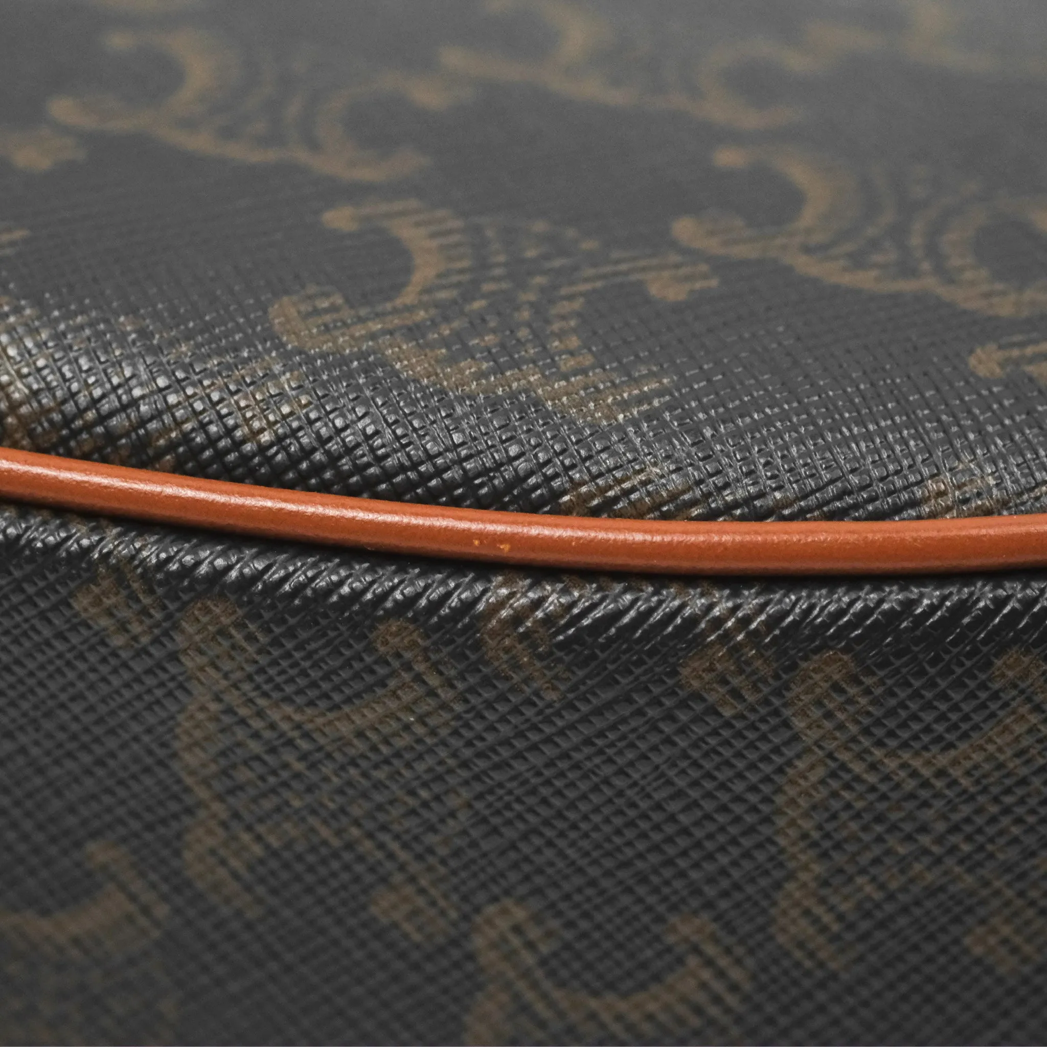 Celine Ava Bag In Triomphe Canvas Calfskin Tan
