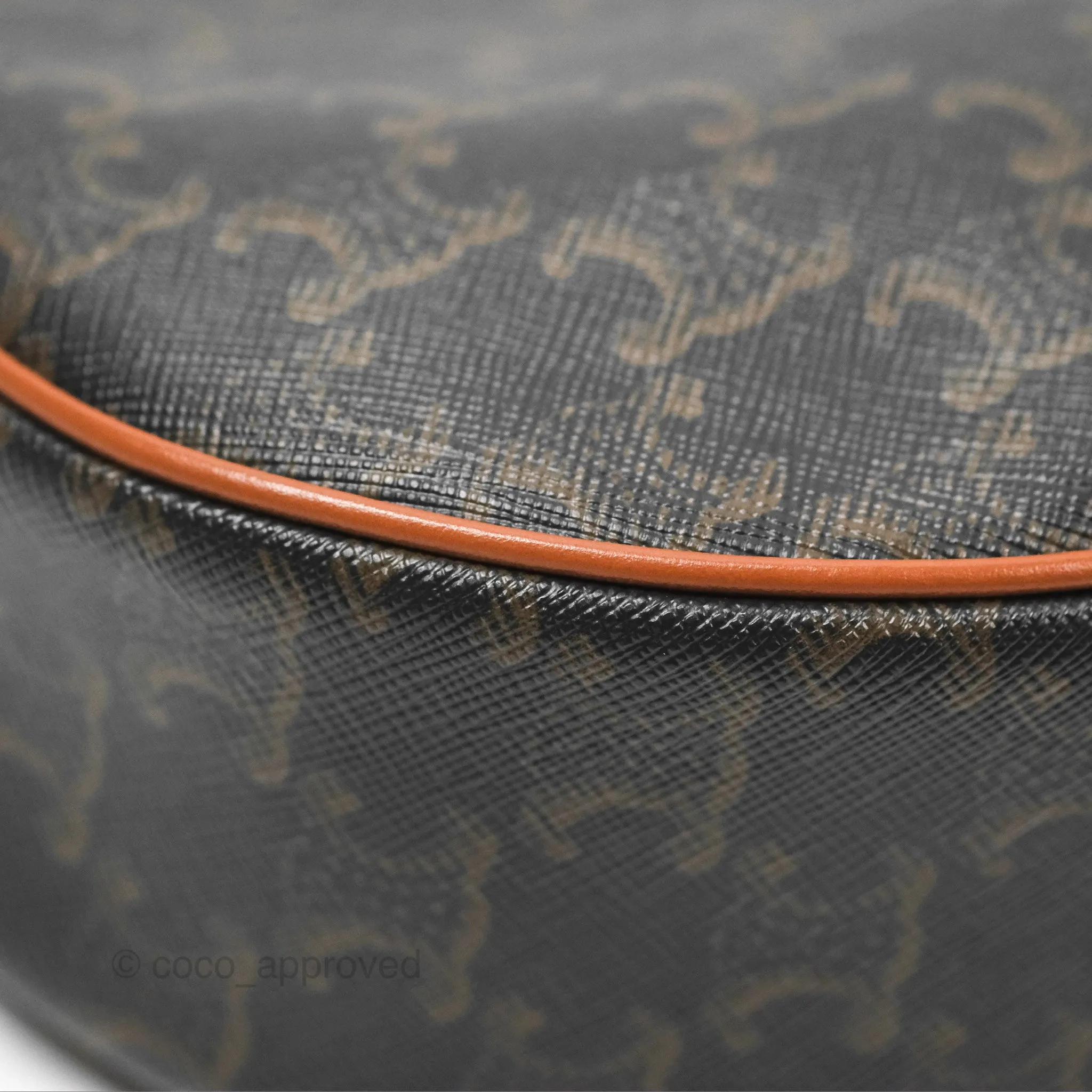 Celine Ava Bag In Triomphe Canvas Calfskin Tan