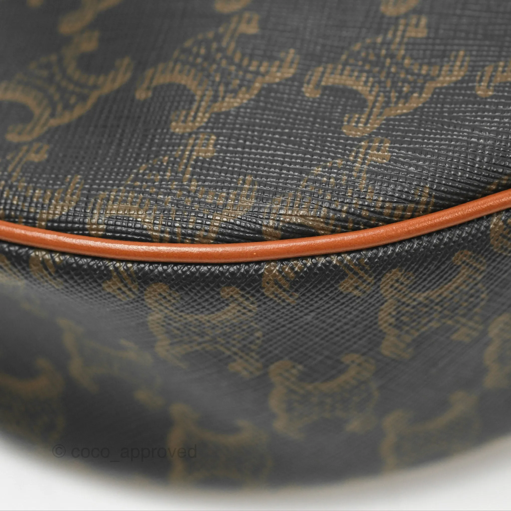 Celine Ava Bag In Triomphe Canvas Calfskin Tan