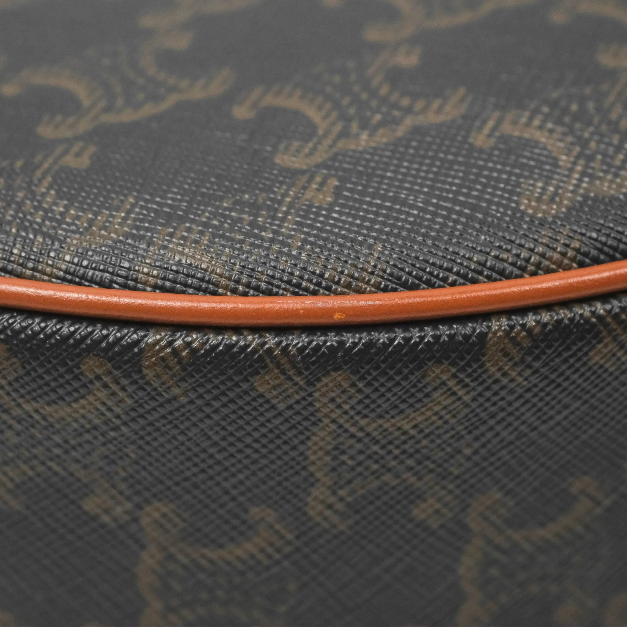 Celine Ava Bag In Triomphe Canvas Calfskin Tan