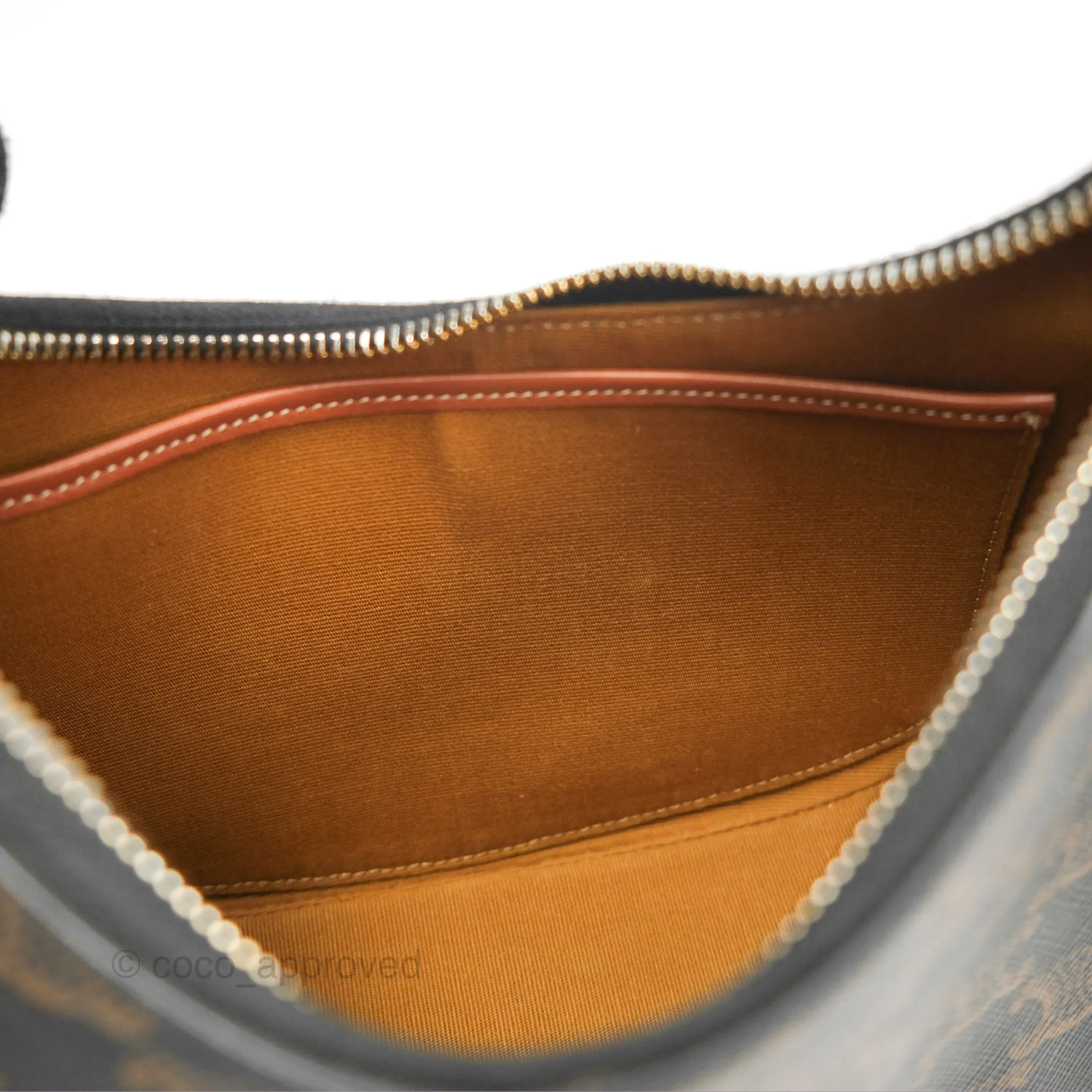 Celine Ava Bag In Triomphe Canvas Calfskin Tan