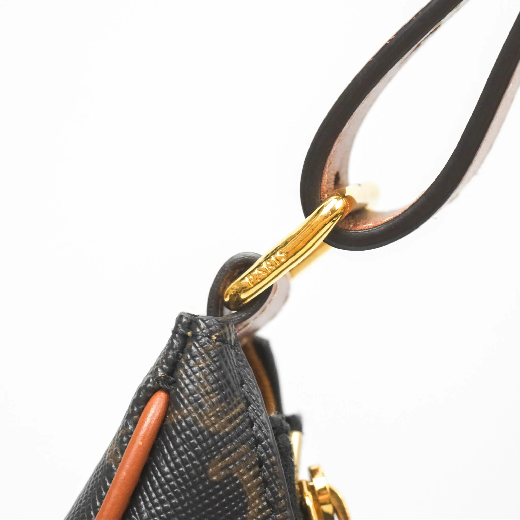 Celine Ava Bag In Triomphe Canvas Calfskin Tan