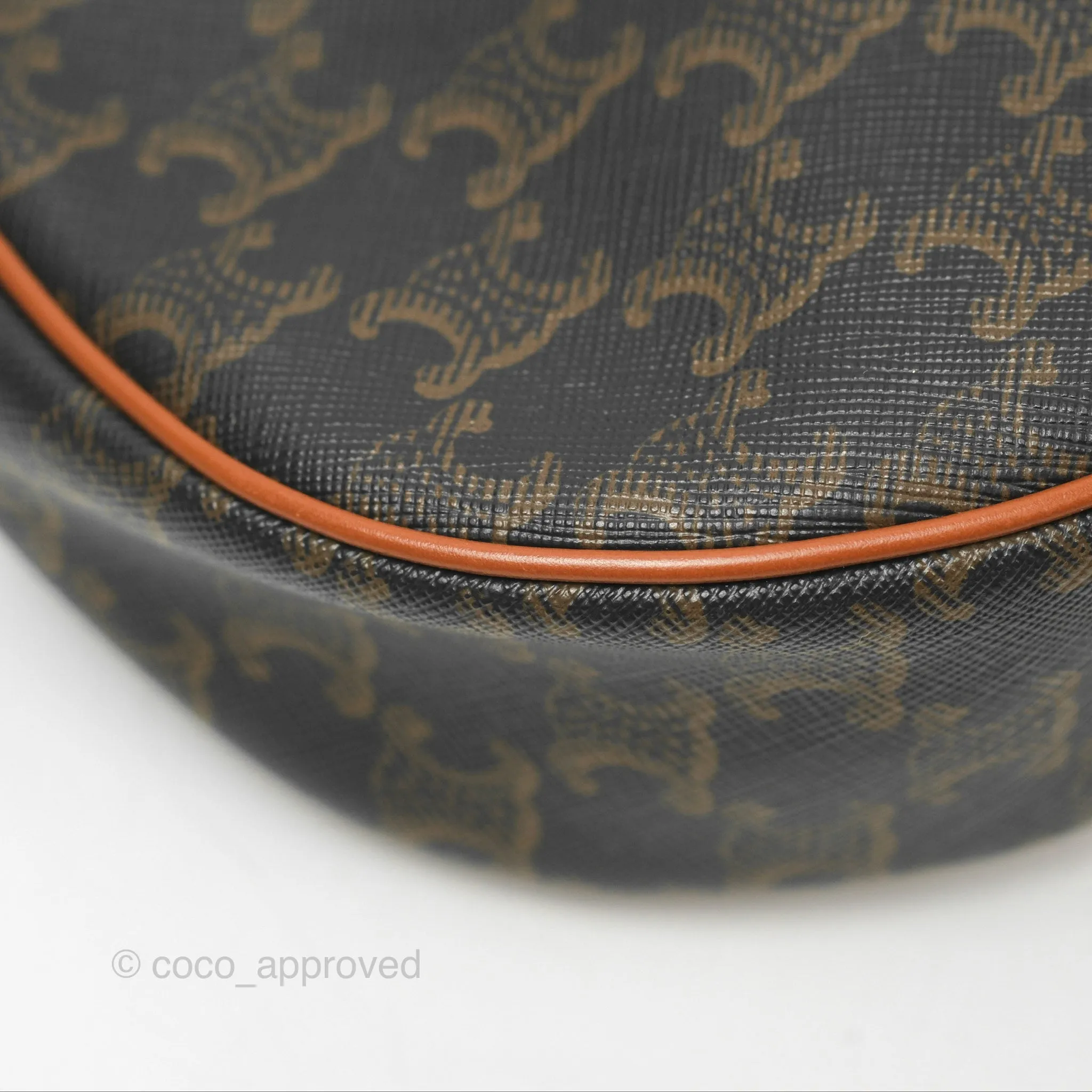Celine Ava Bag In Triomphe Canvas Calfskin Tan