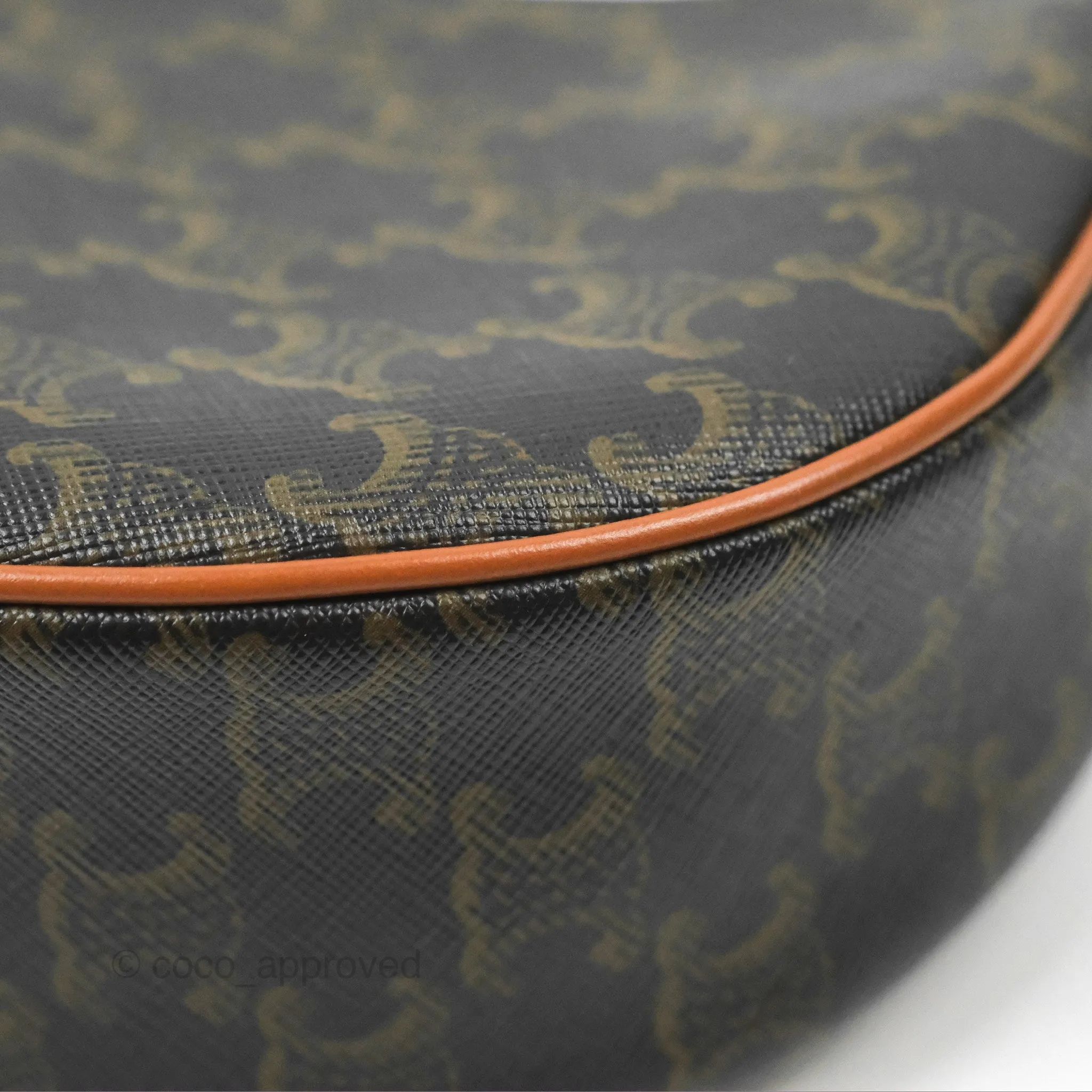 Celine Ava Bag In Triomphe Canvas Calfskin Tan