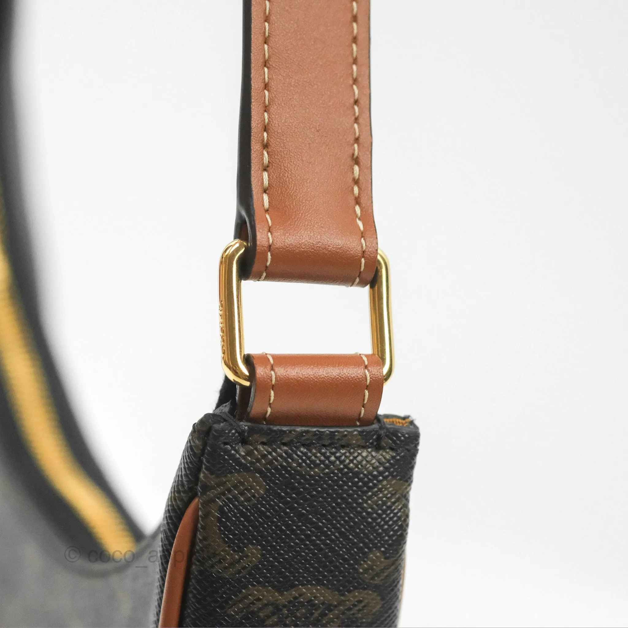 Celine Ava Bag In Triomphe Canvas Calfskin Tan