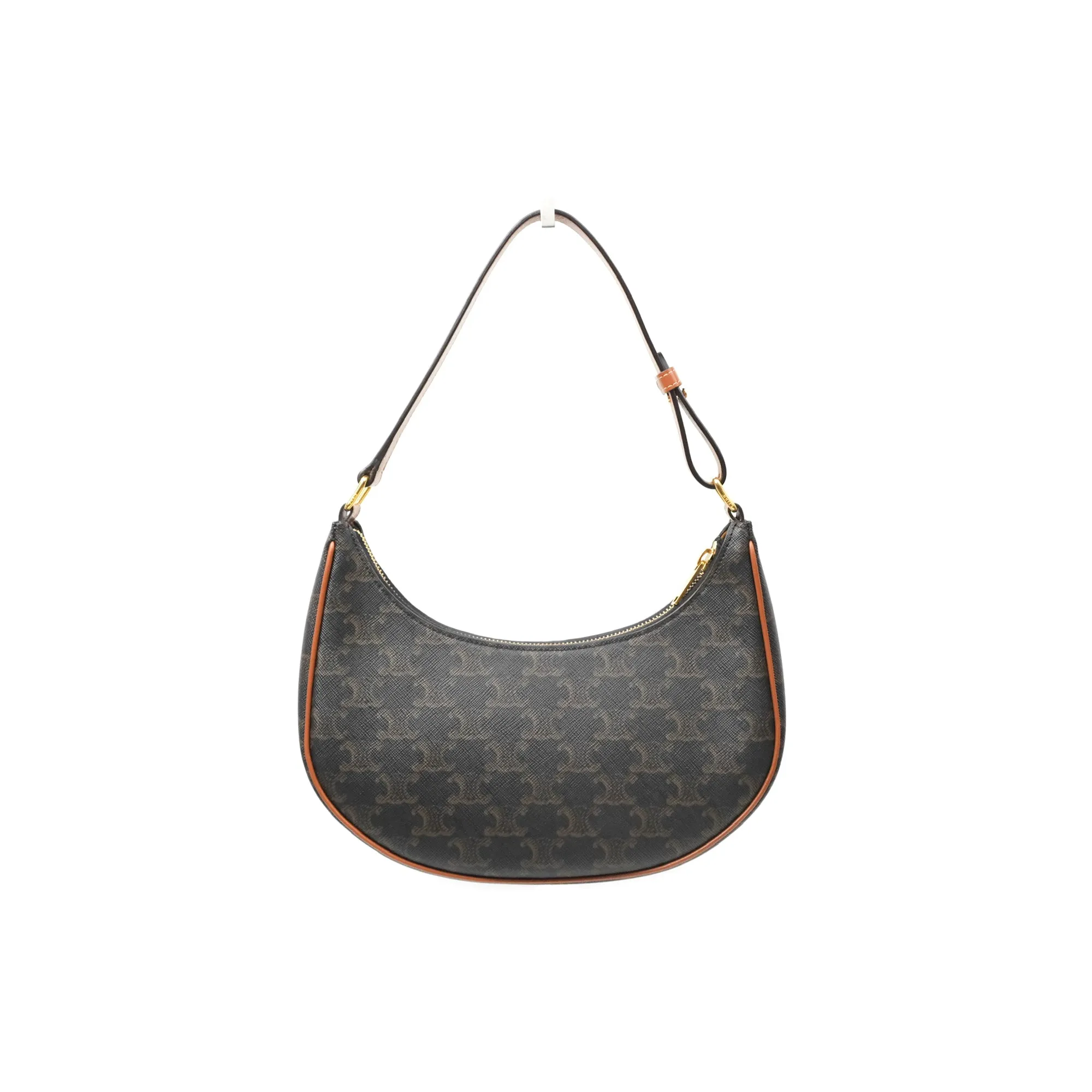 Celine Ava Bag In Triomphe Canvas Calfskin Tan