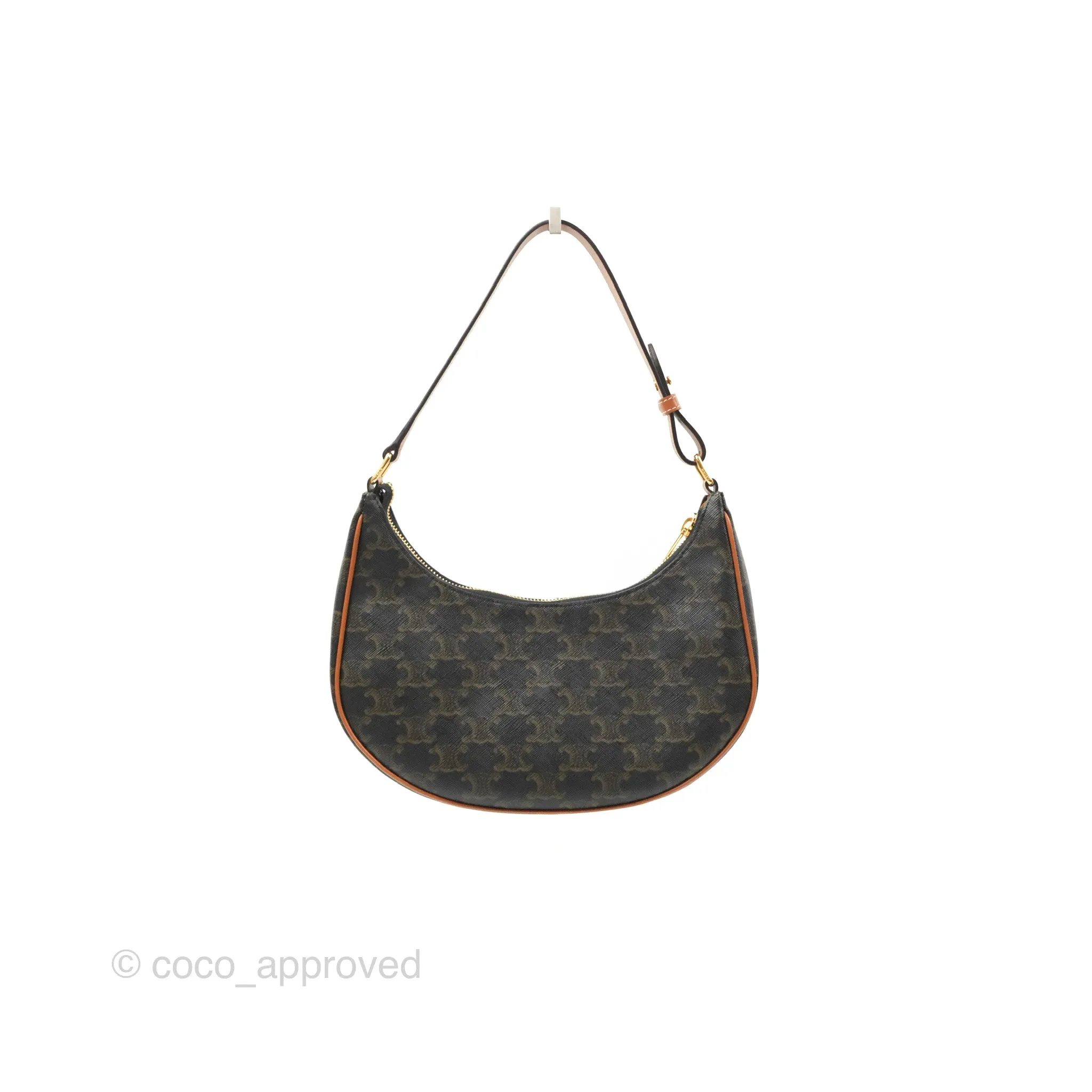 Celine Ava Bag In Triomphe Canvas Calfskin Tan