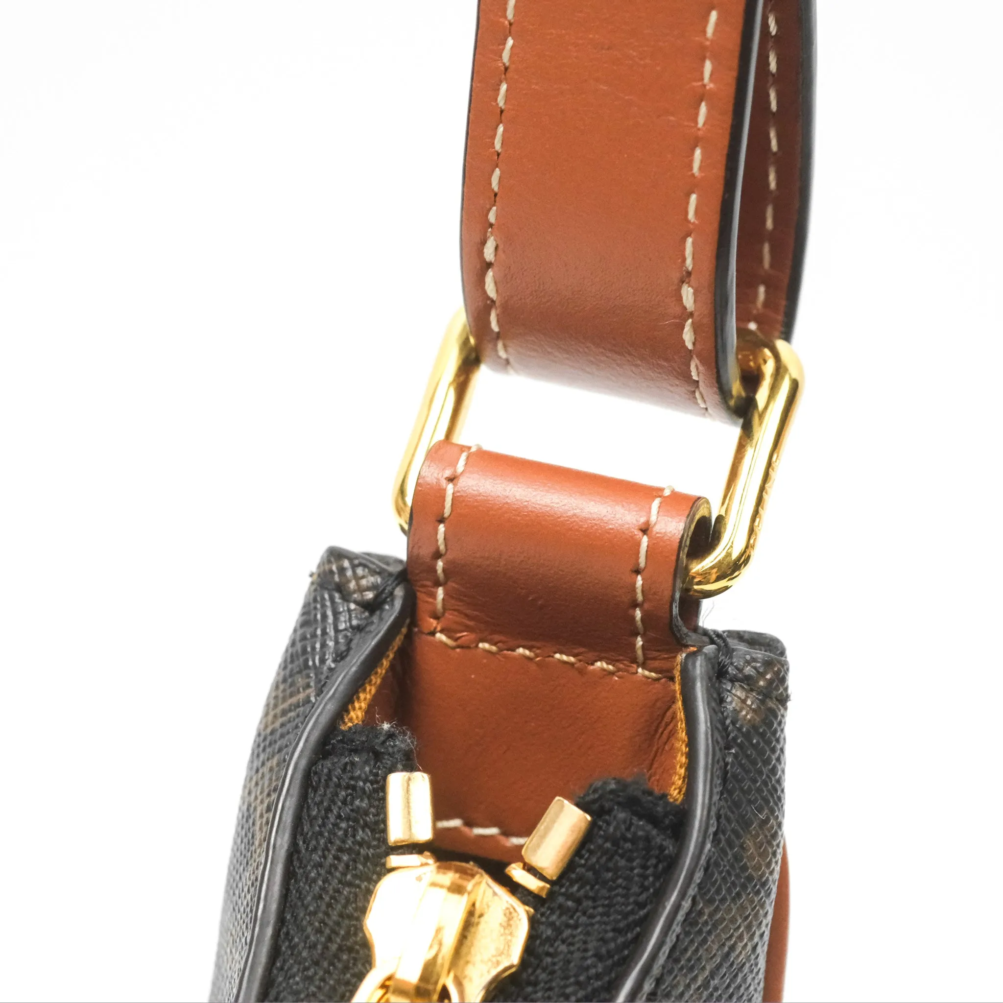 Celine Ava Bag In Triomphe Canvas Calfskin Tan