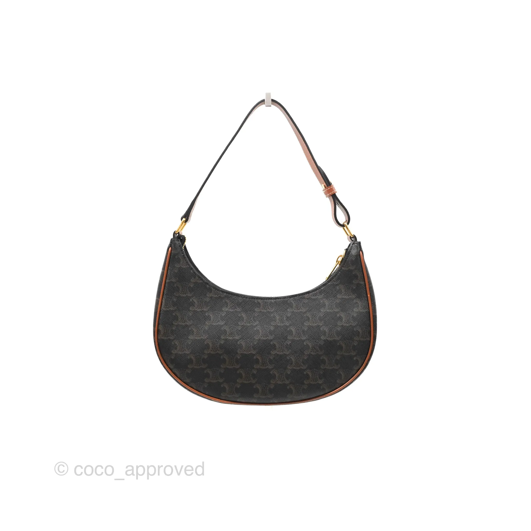 Celine Ava Bag In Triomphe Canvas Calfskin Tan