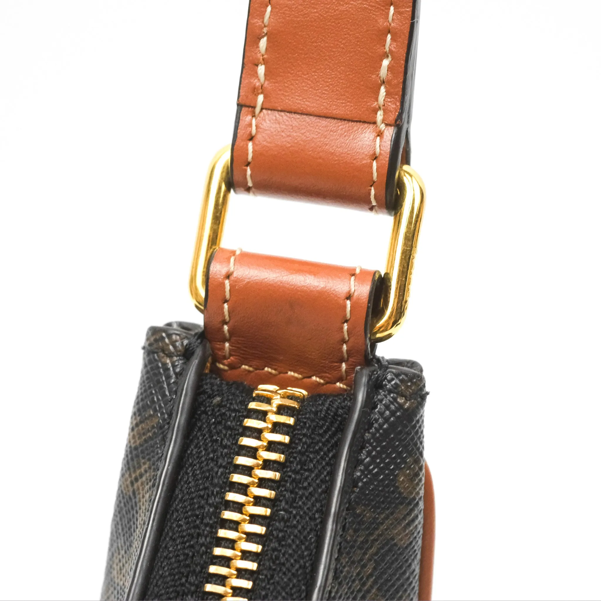 Celine Ava Bag In Triomphe Canvas Calfskin Tan
