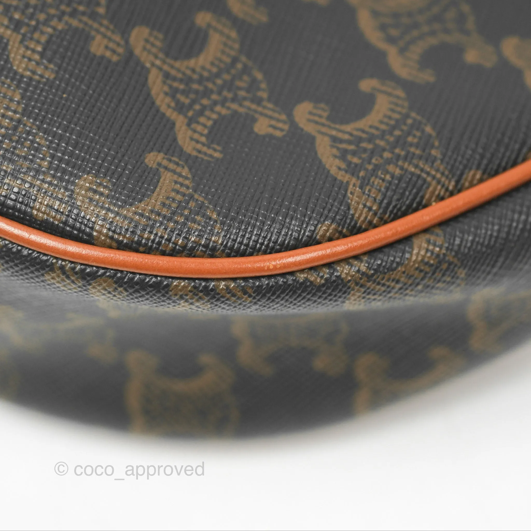 Celine Ava Bag In Triomphe Canvas Calfskin Tan