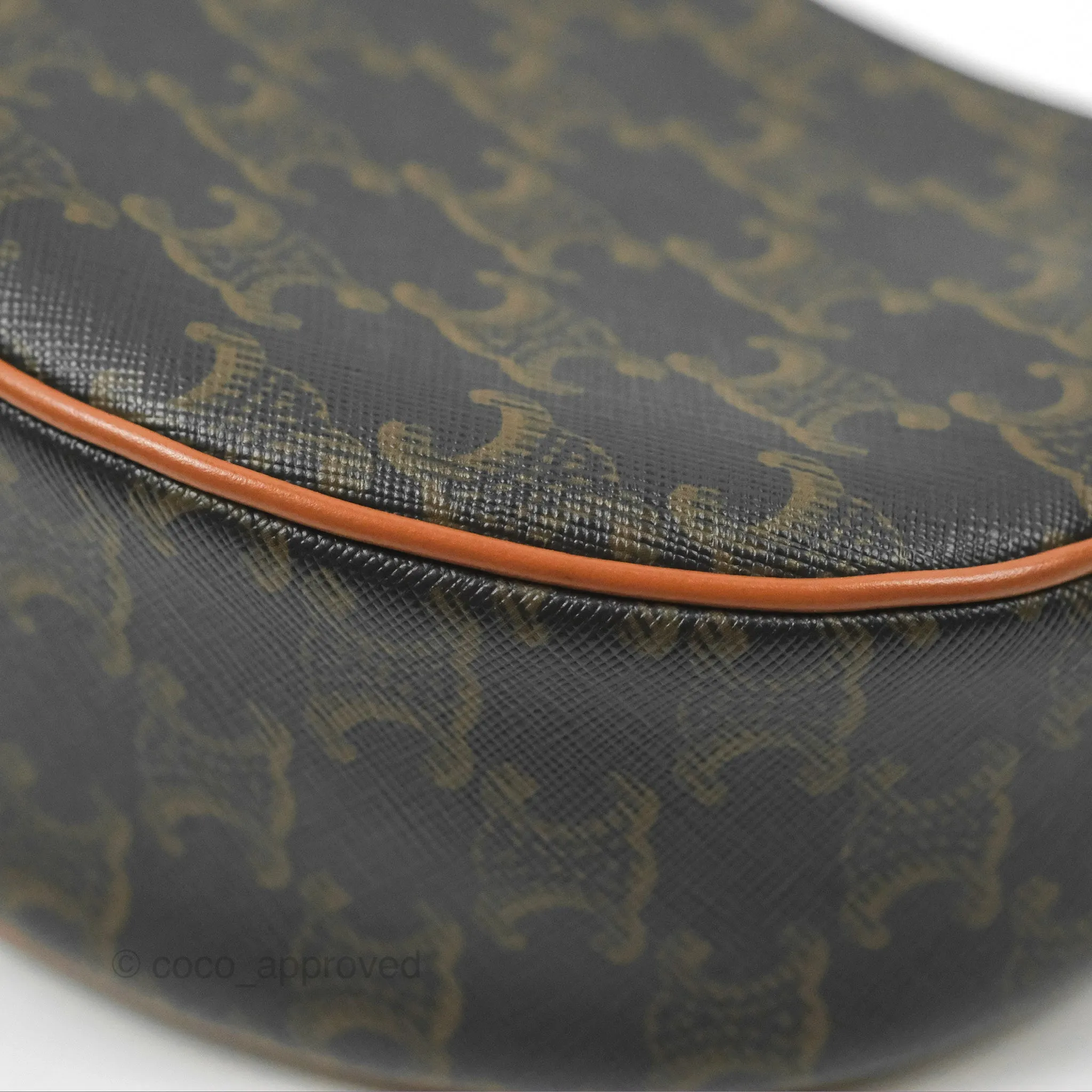 Celine Ava Bag In Triomphe Canvas Calfskin Tan