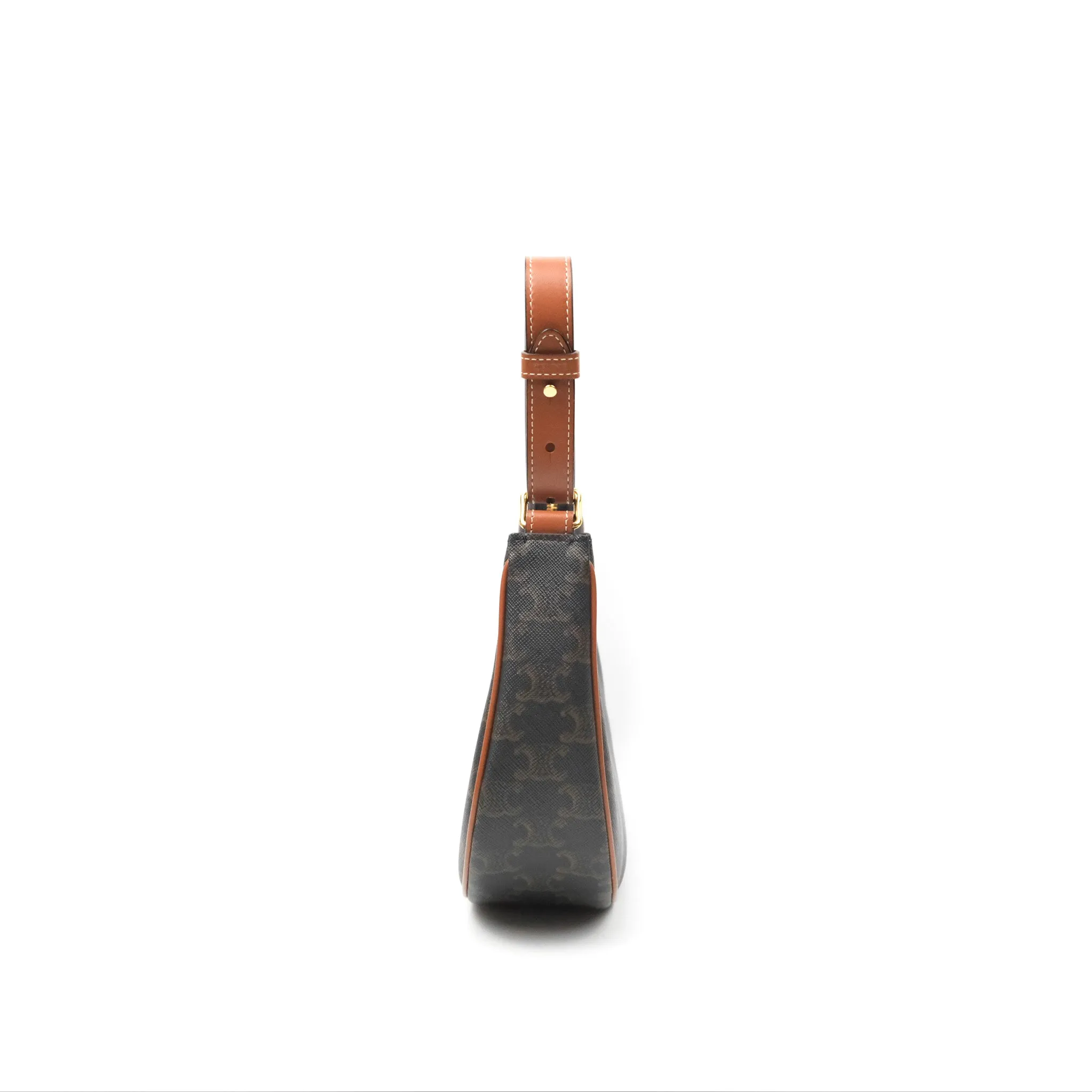 Celine Ava Bag In Triomphe Canvas Calfskin Tan