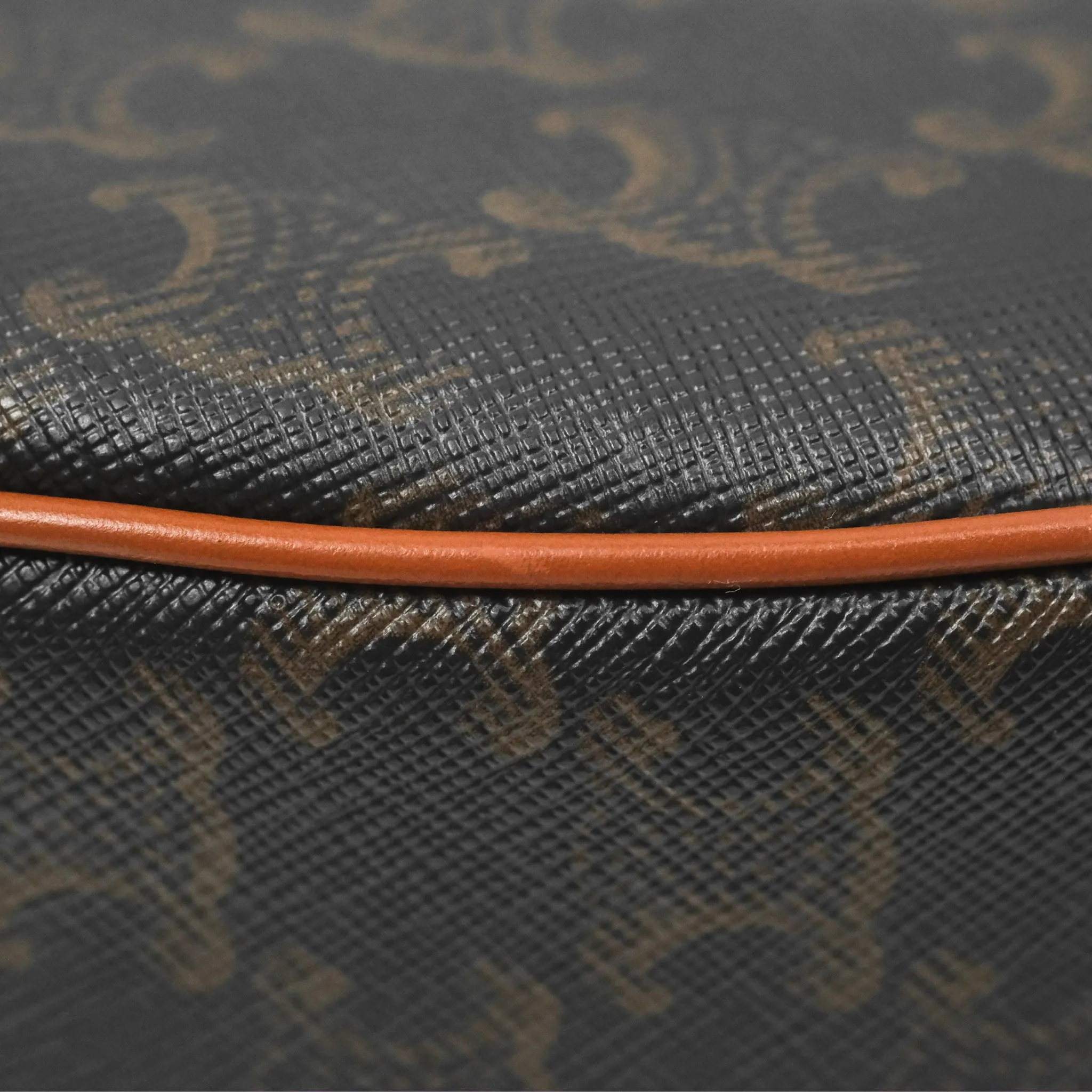 Celine Ava Bag In Triomphe Canvas Calfskin Tan
