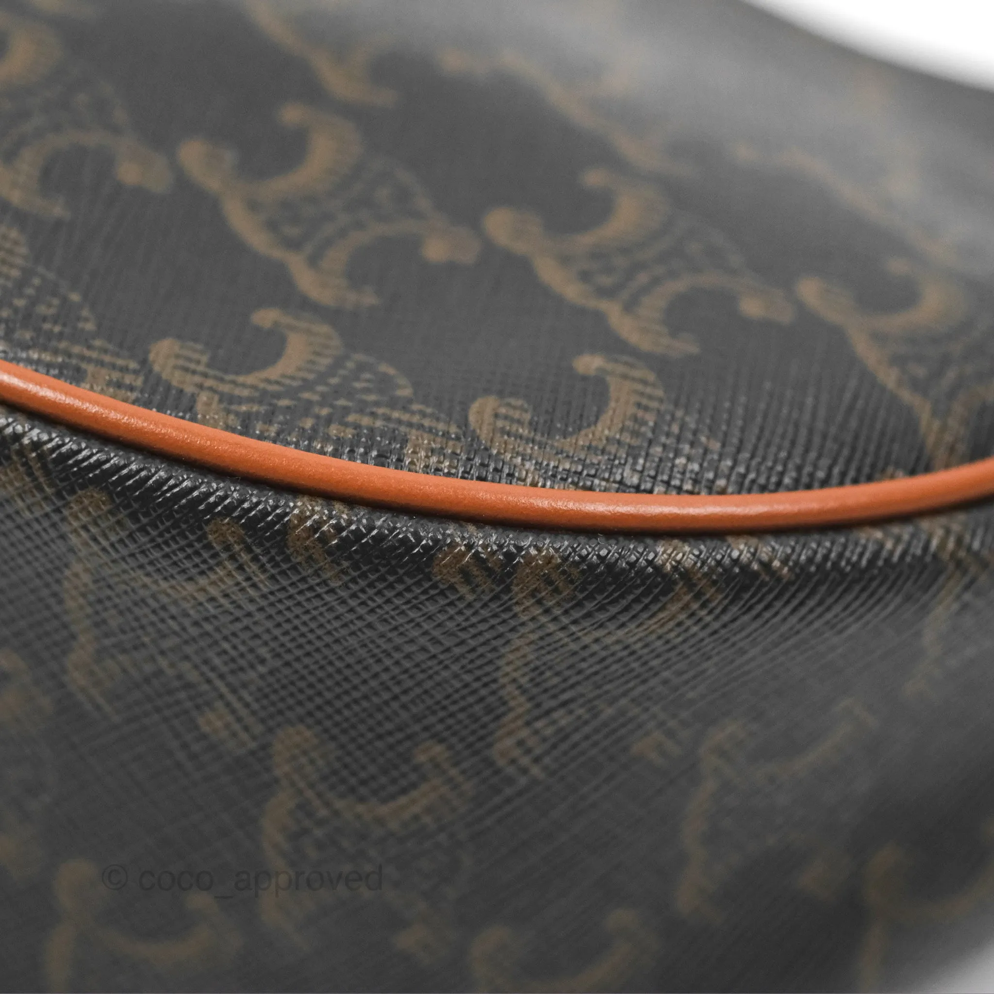 Celine Ava Bag In Triomphe Canvas Calfskin Tan