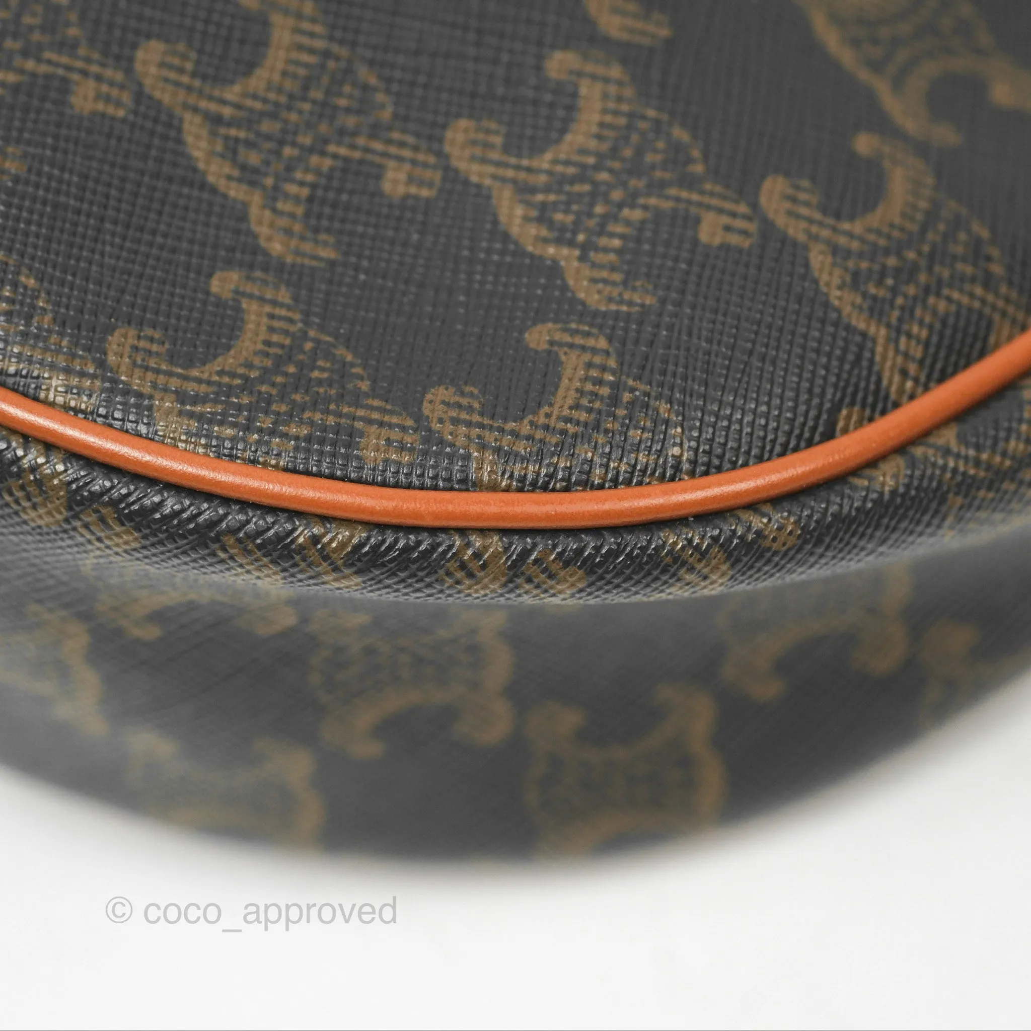 Celine Ava Bag In Triomphe Canvas Calfskin Tan