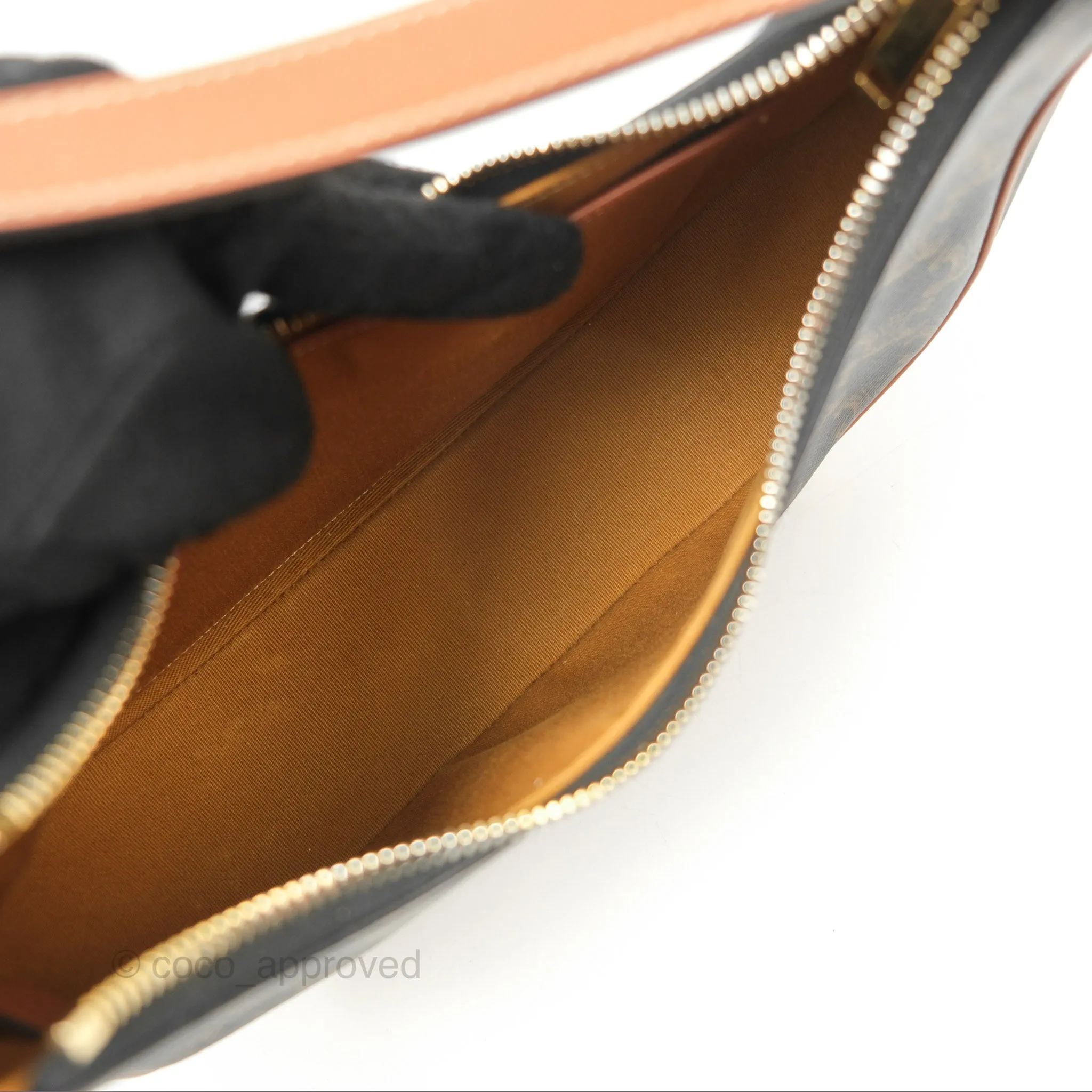 Celine Ava Bag In Triomphe Canvas Calfskin Tan
